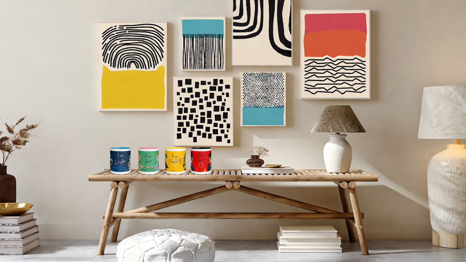 Affiche minimaliste aux couleurs apaisantes – Unica Nota