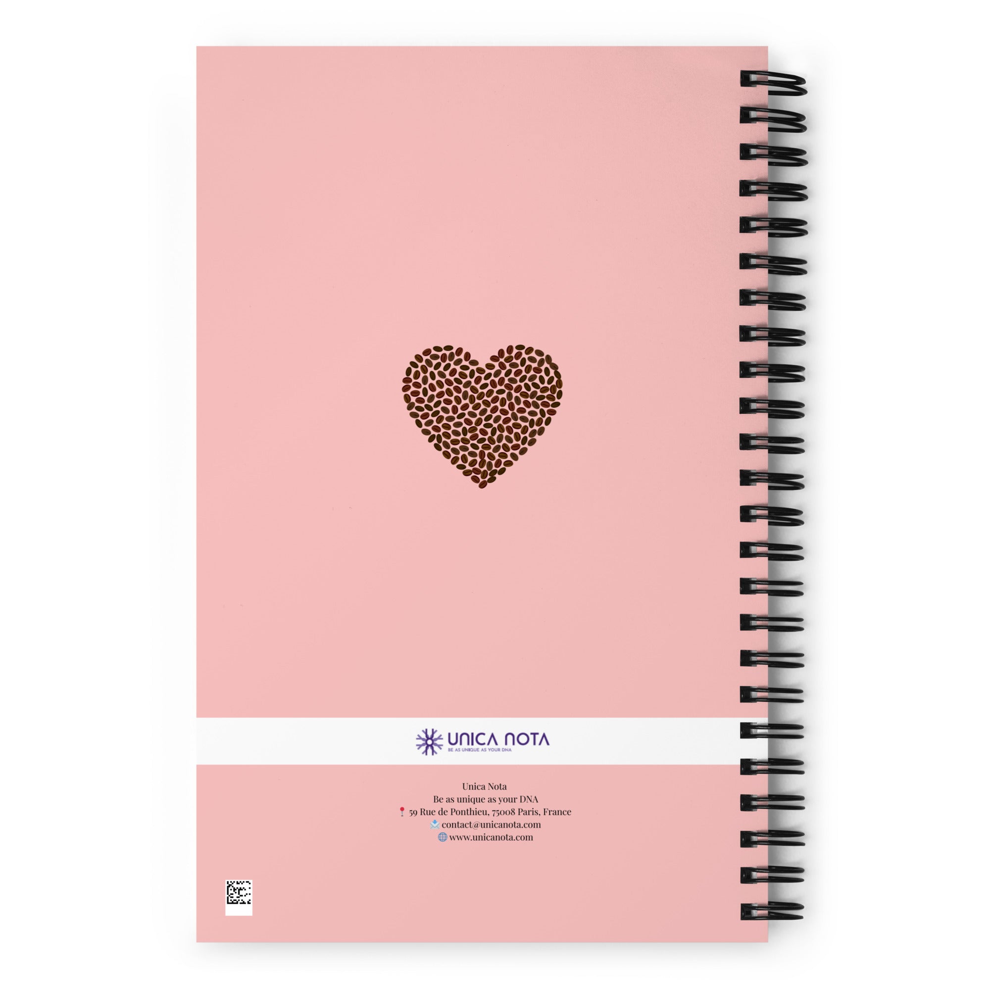 Dos du carnet Coffee First Motif Coeur Unica Nota