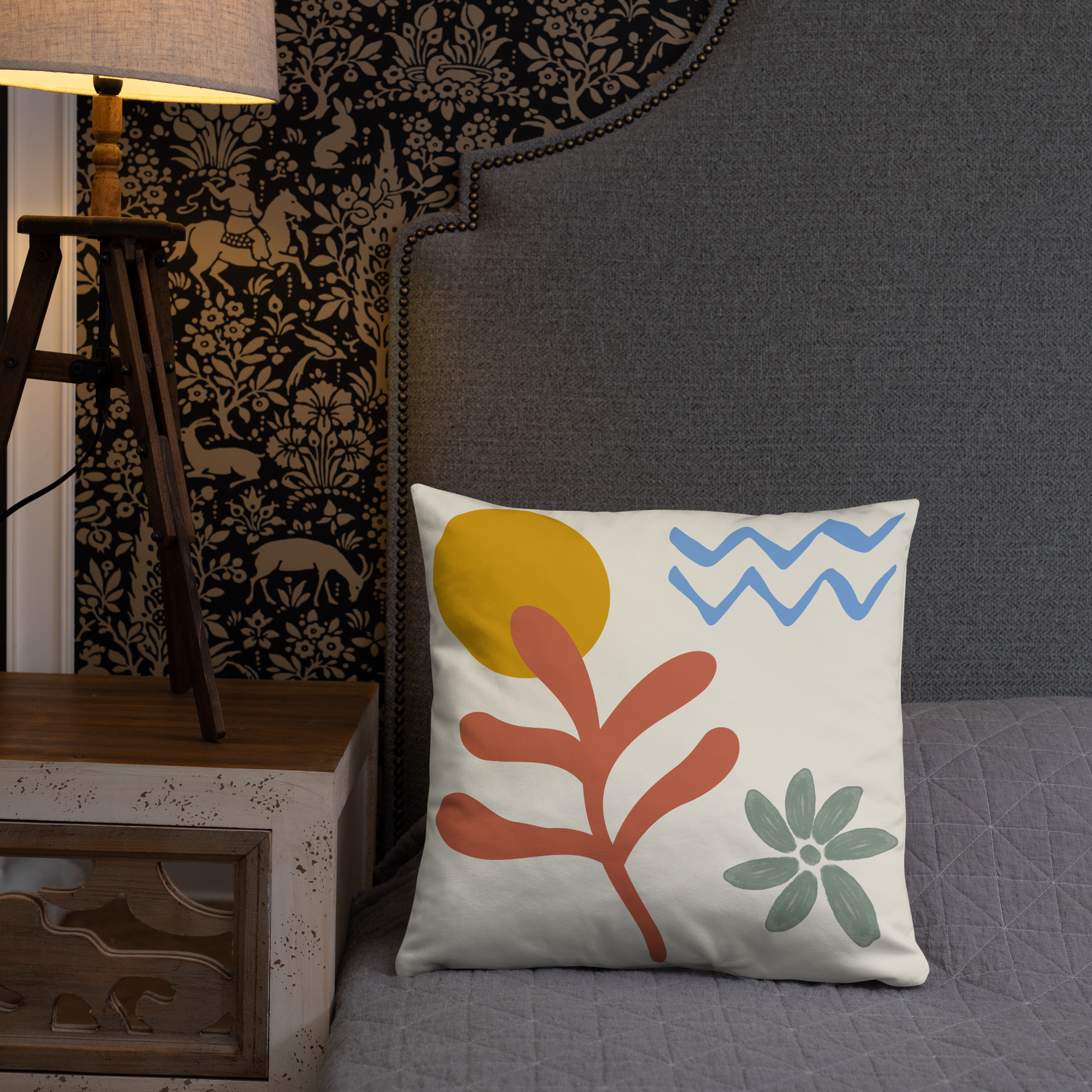 Housse de coussin 18x18 Motifs Ethniques Modernes – design premium boho chic – Unica Nota

