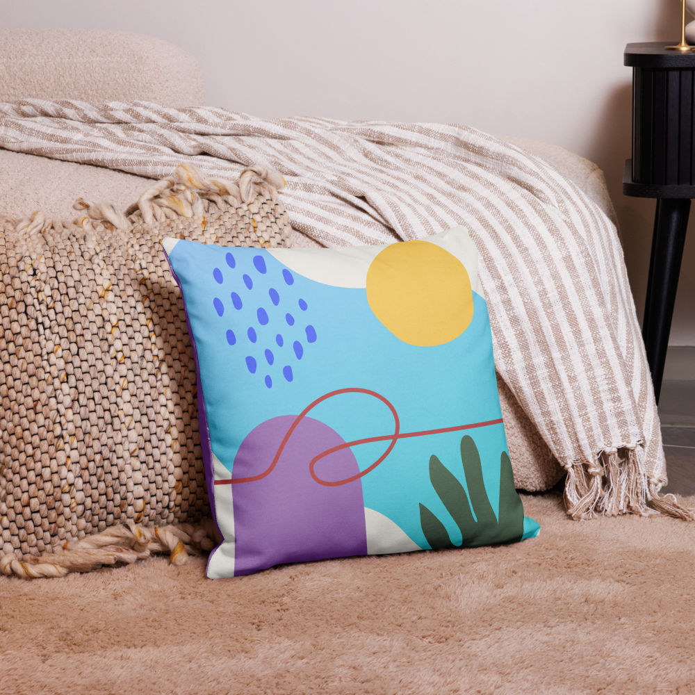 Housse de coussin Soleil Moderne 18x18 – design abstrait coloré bohème chic – Unica Nota

