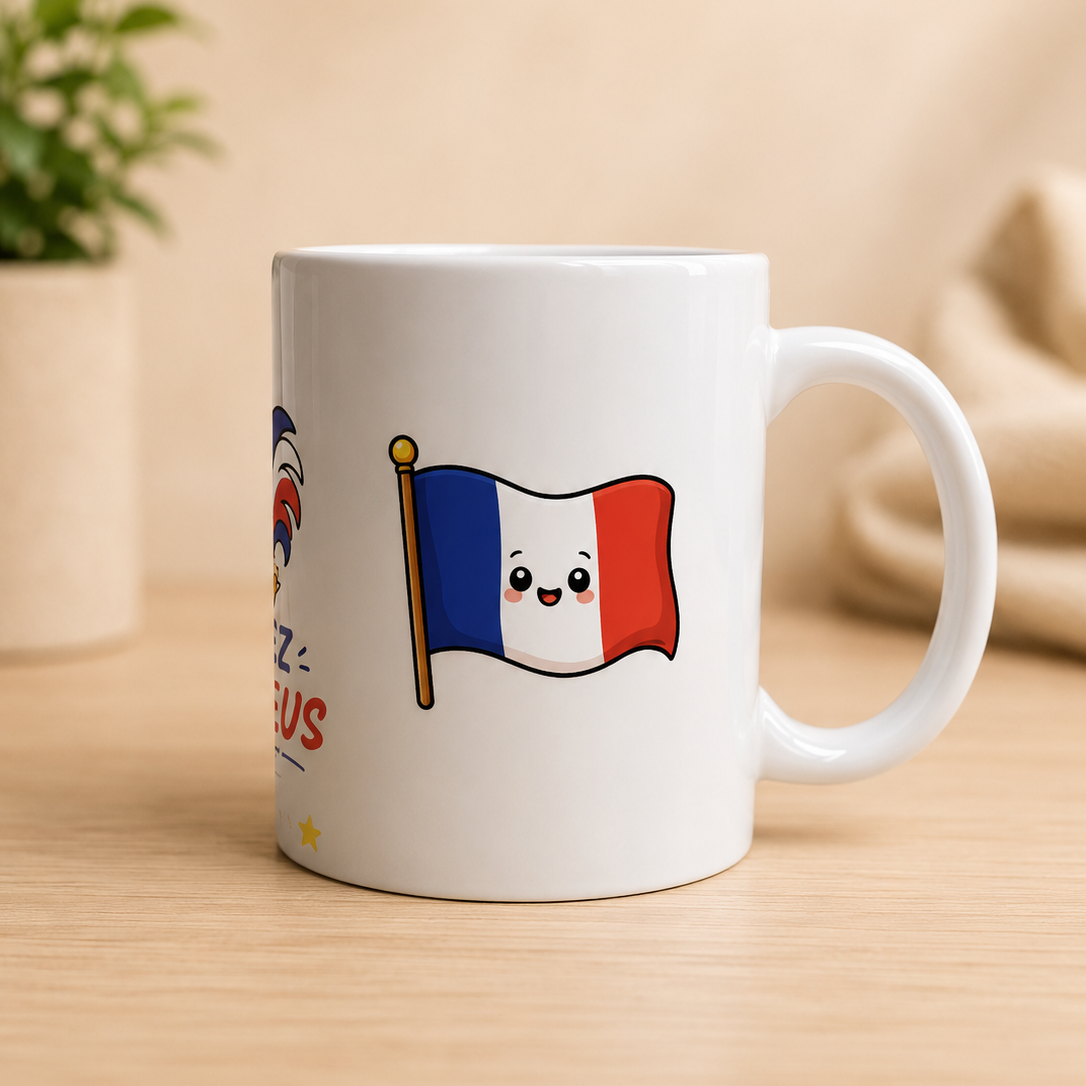 Face Drapeau France pour le Mug Allez Les bleus de Unica Nota