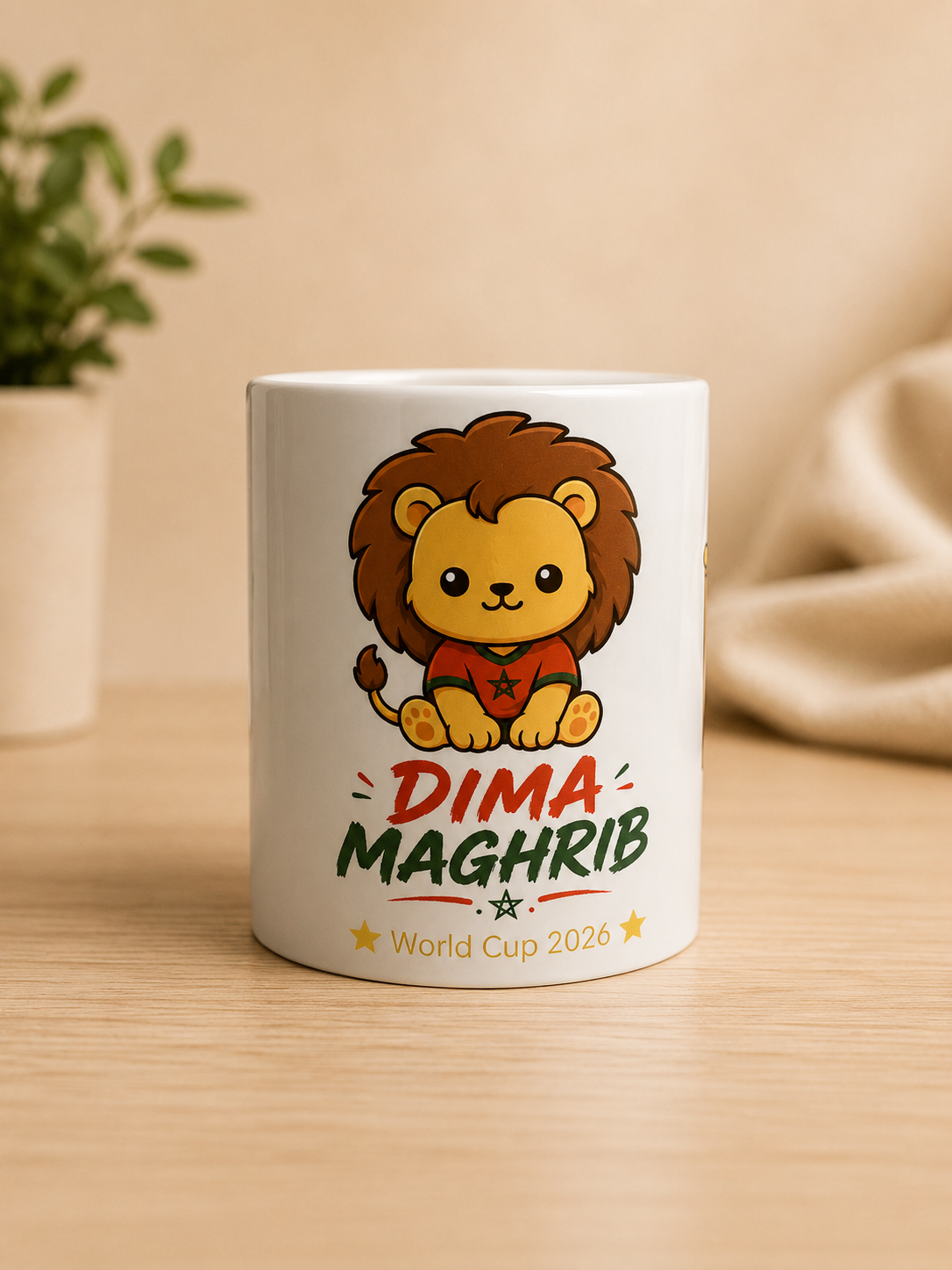Mug "Dima Maghrib" pour les supporteurs de l'équipe marocaine dans la coupe du Monde- Idéal comme cadeau
