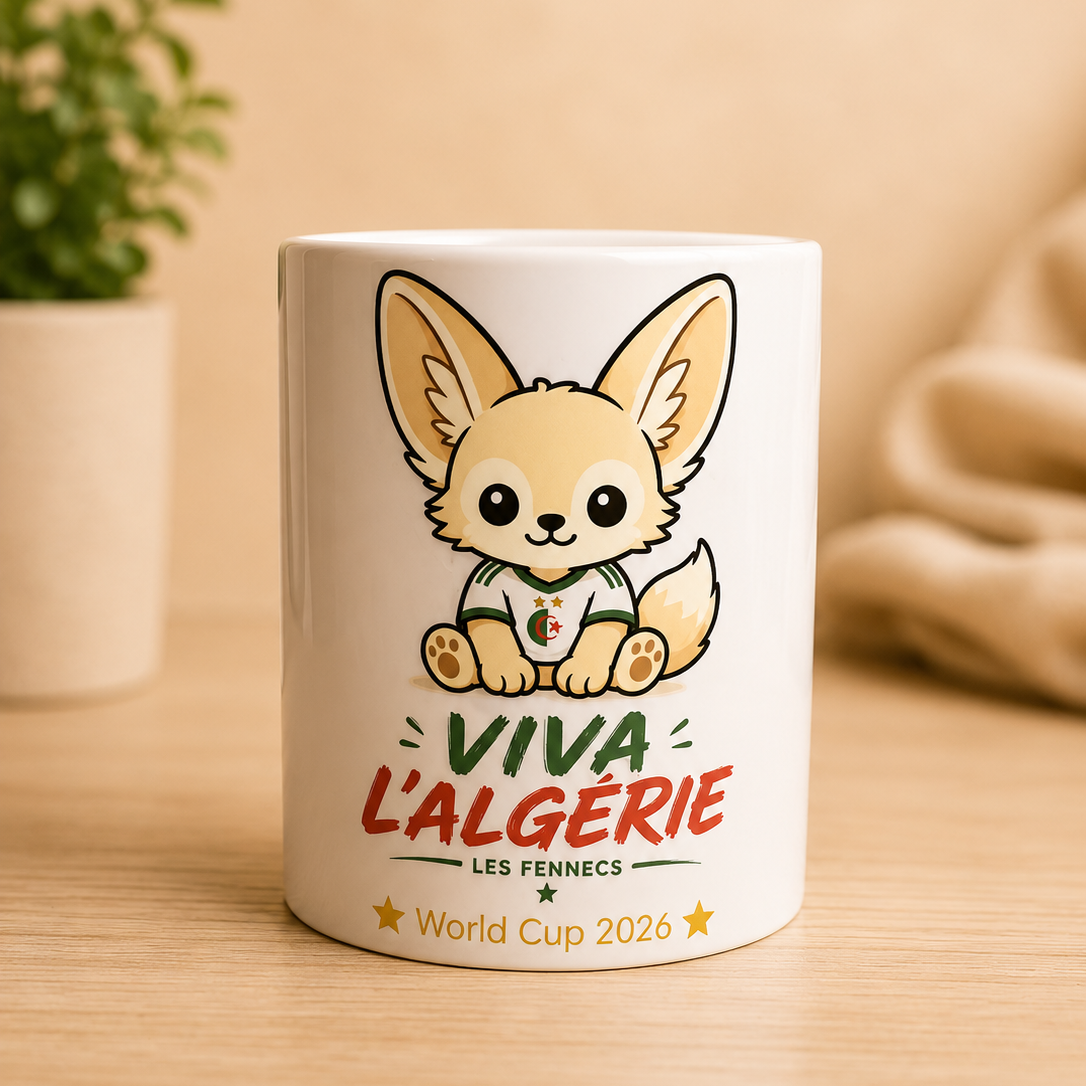 Mug "Viva L'Algérie" pour les supporteurs algériens dans la coupe du Monde. Idéal comme cadeau. 