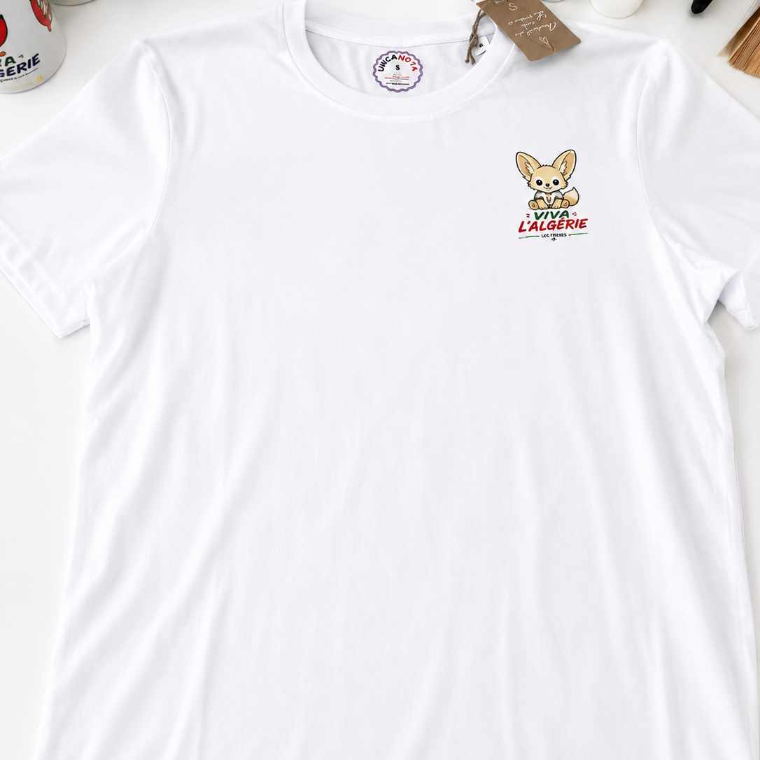 T-Shirt avec motif Fennec Kawaii pour les supporters Algériens dans la coupe du Monde 2026
