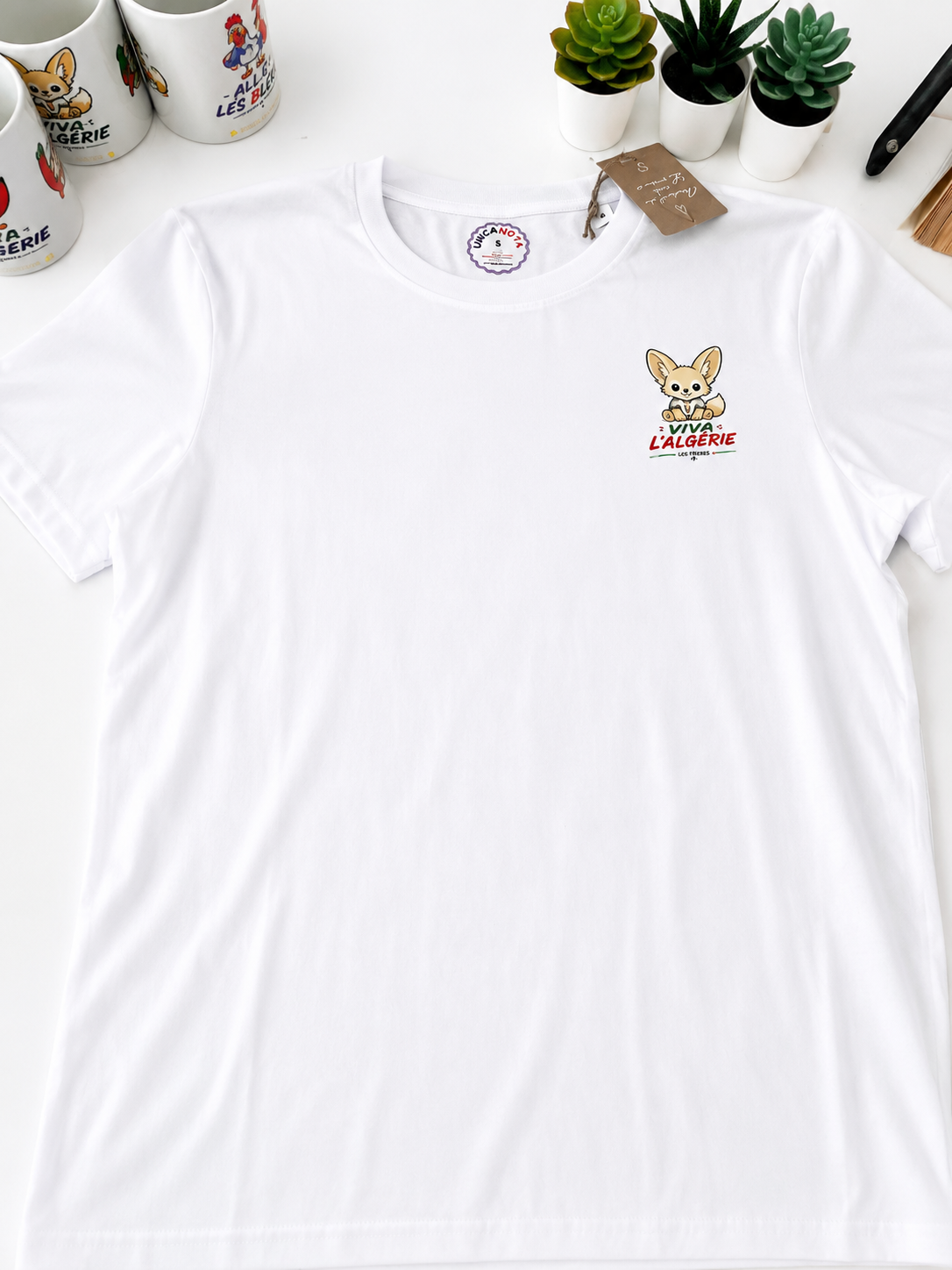 T-Shirt avec motif Fennec Kawaii pour les supporters Algériens dans la coupe du Monde 2026