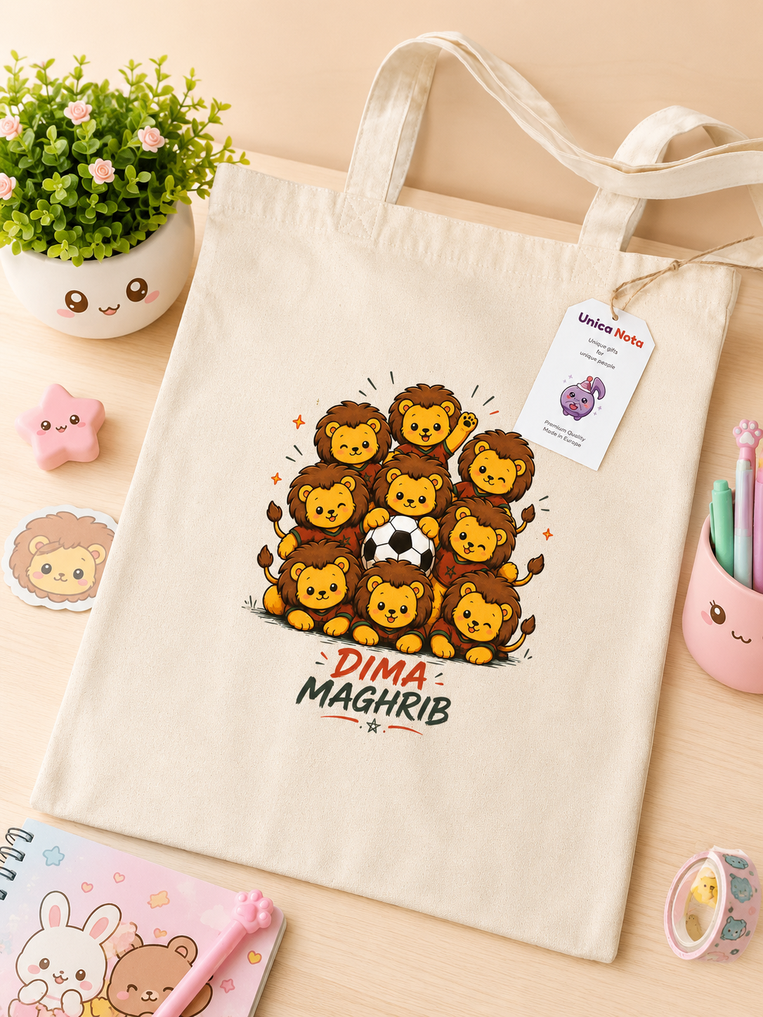 Tote Bag unique de la marque Unica Nota pour les supporteurs Marocains (Coup du monde 2026)