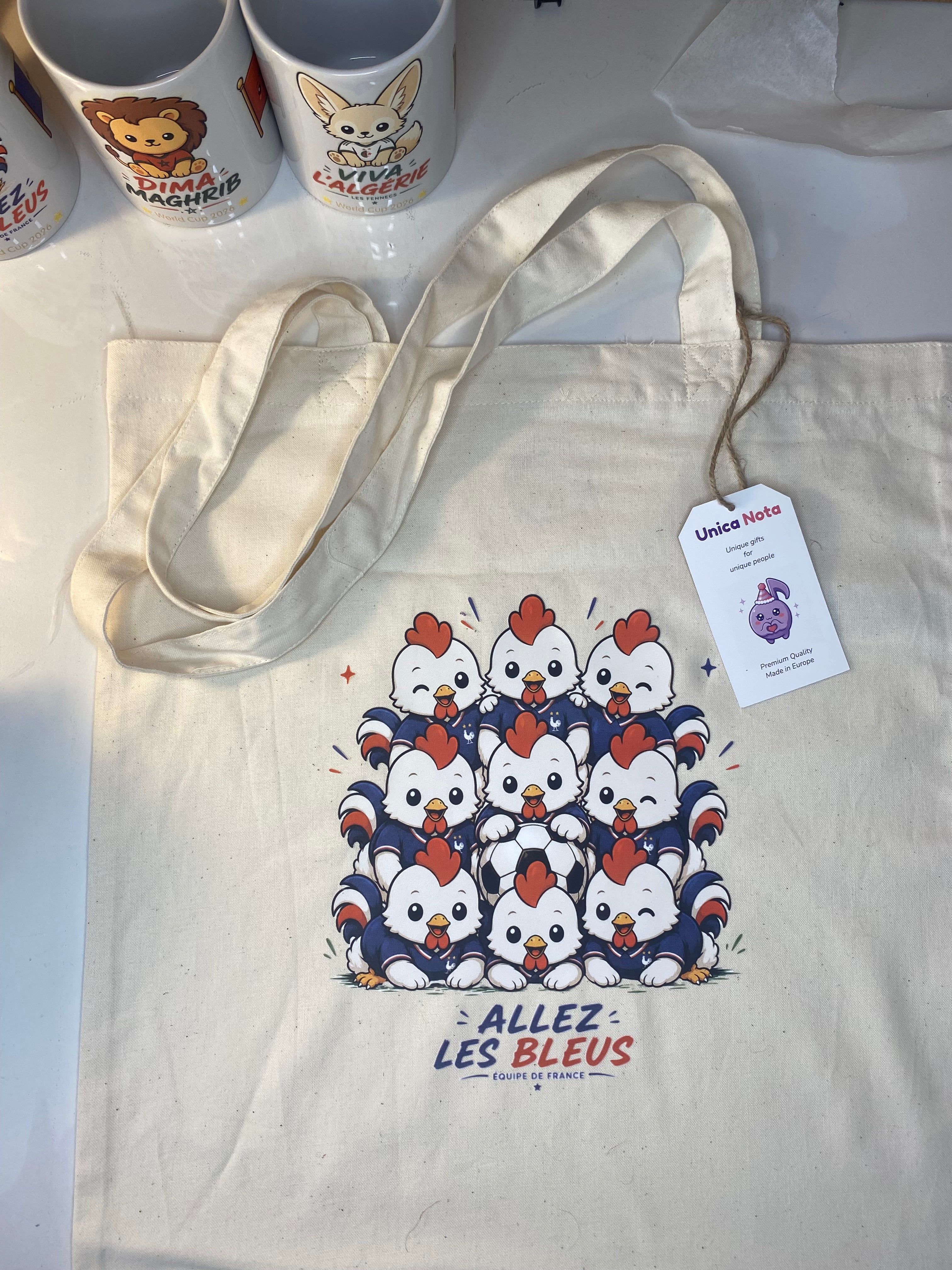 Tote Bag unique pour les supporteurs des bleus. 