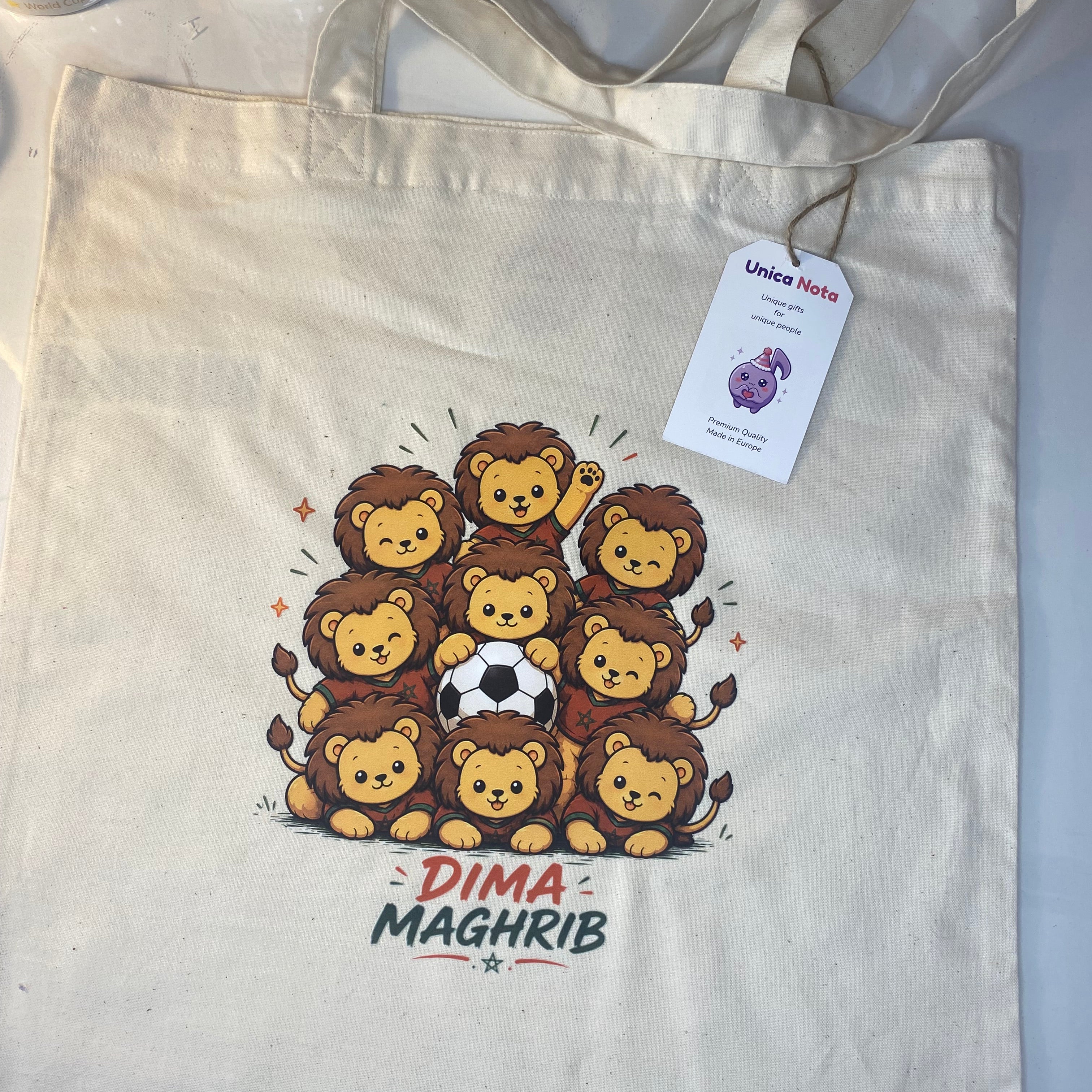 Tote Bag lions d'Atlas Dima Maghrib par Unica Nota