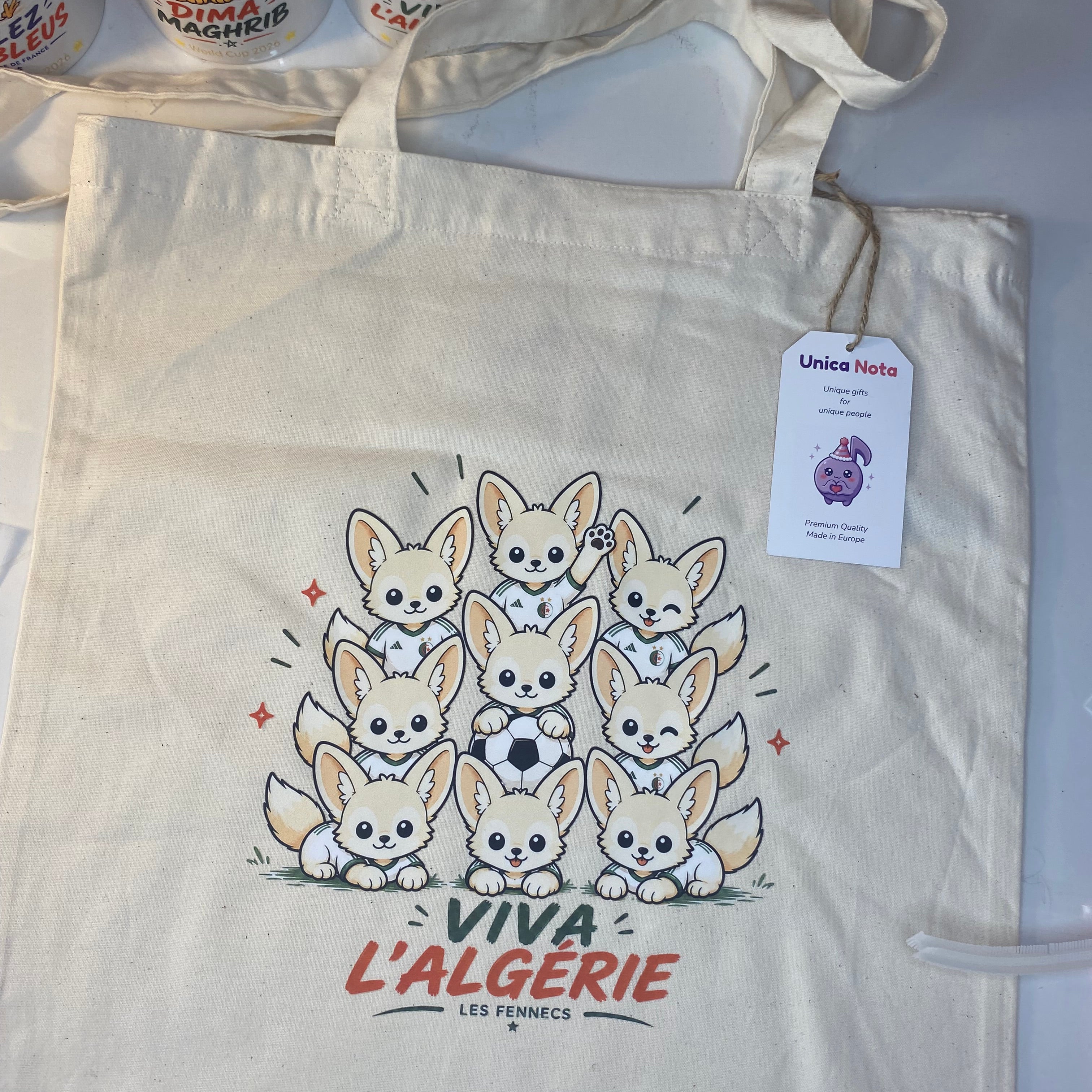 Cadeau Unique pour les supporteurs algériens durant la coupe du monde 2026 - Tote Bag signé Unica Nota