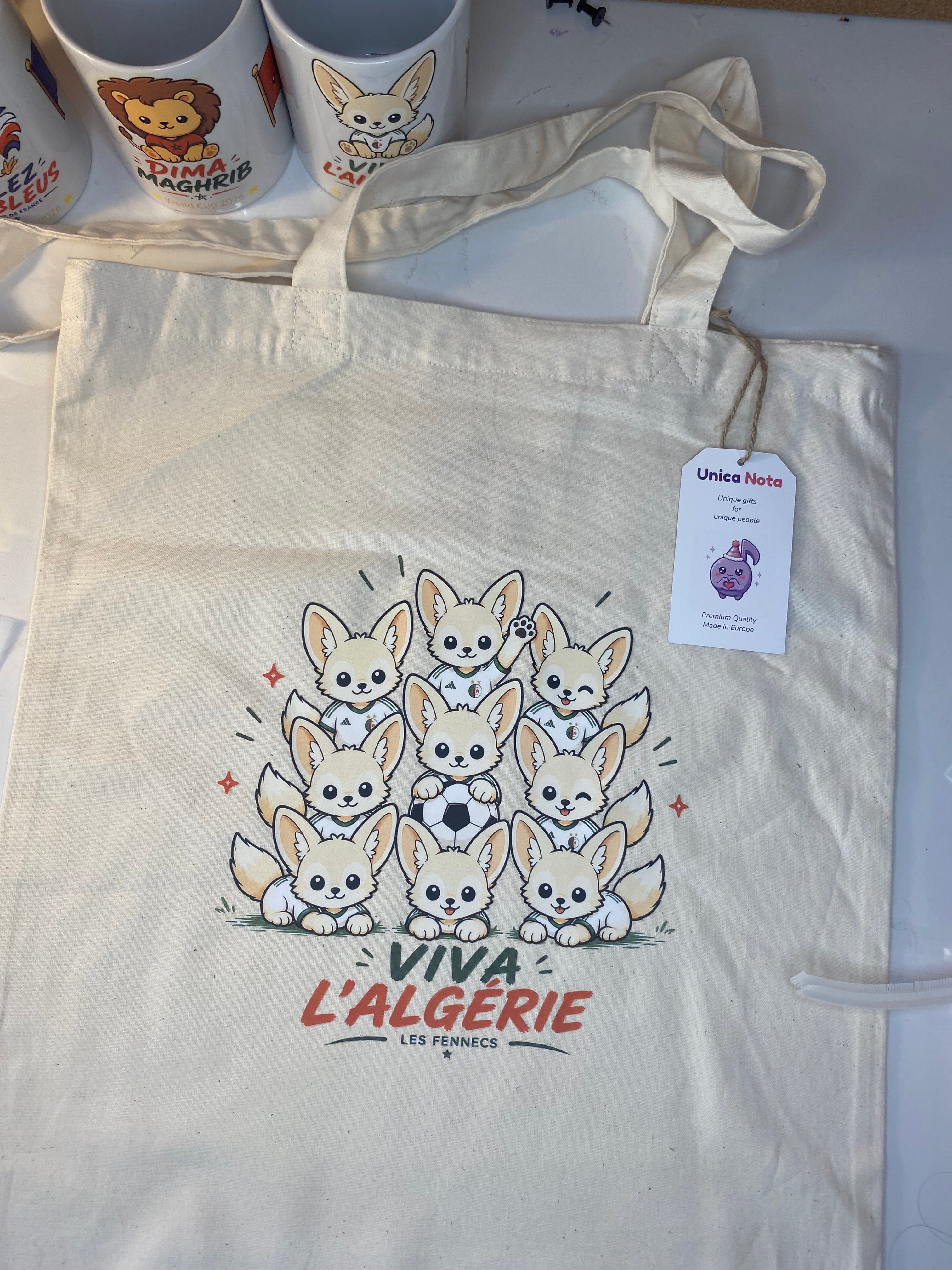 Cadeau Unique pour les supporteurs algériens durant la coupe du monde 2026 - Tote Bag signé Unica Nota