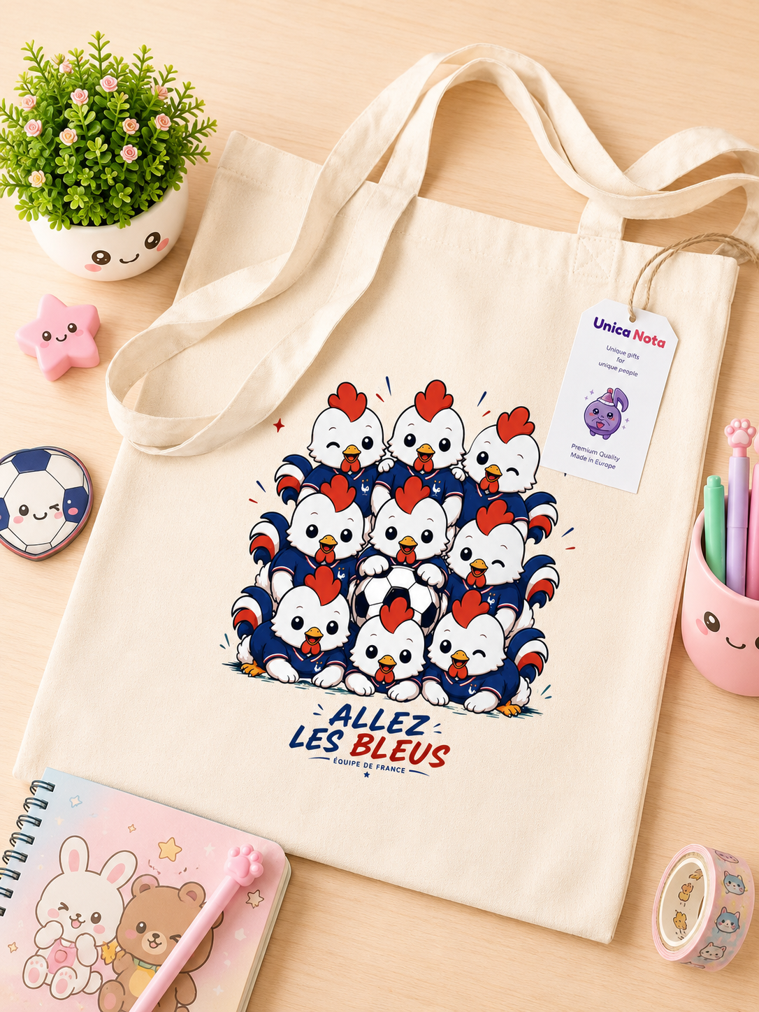 Tote Bag pour les supporteurs Français de la coupe du monde signée Unica Nota