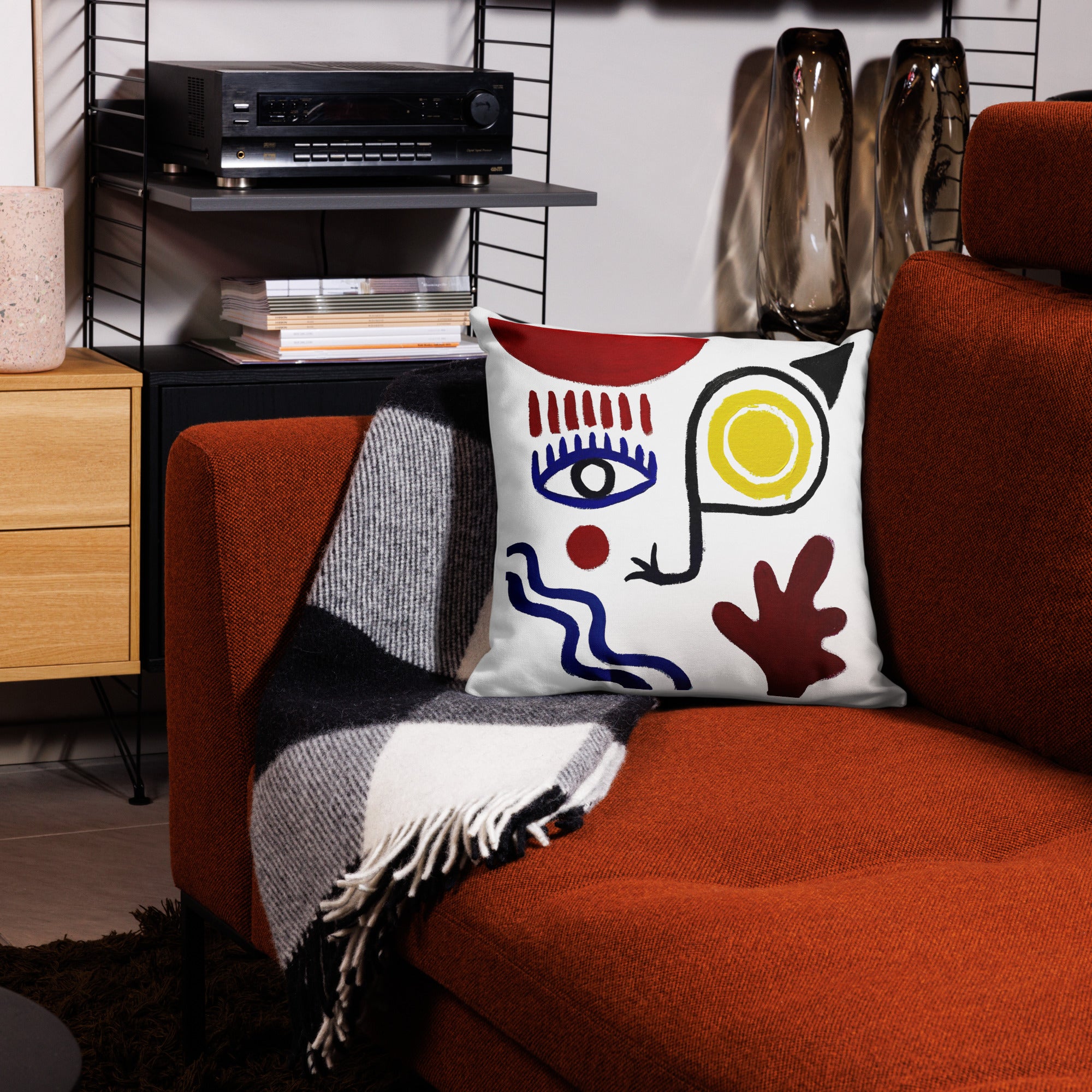 Housse de coussin Inspire le calme – design artistique boho chic – teintes douces et apaisantes – Unica Nota

