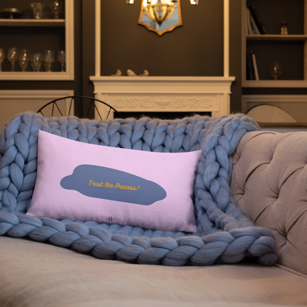 Housse de coussin premium "Trust the Process" – 20x12 pouces – Design abstrait coloré – Illustration peinte à la main par Unica Nota