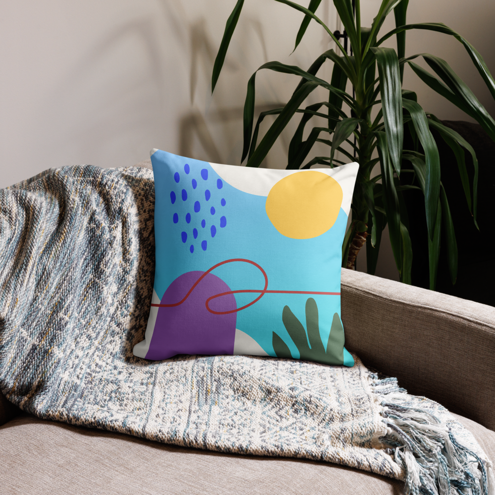 Housse de coussin Soleil Moderne 18x18 – design abstrait coloré bohème chic – Unica Nota

