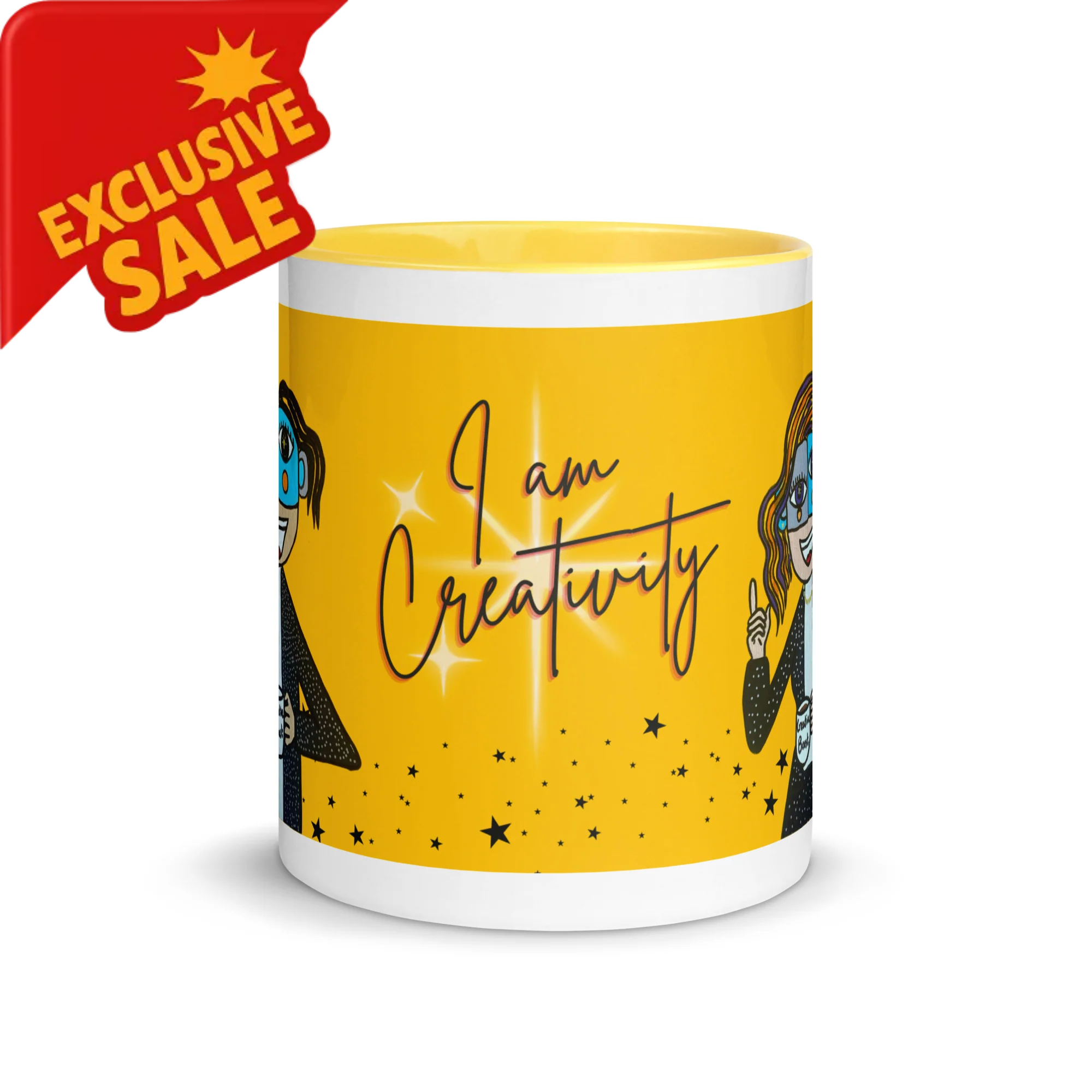 Badged - 💡 Mug jaune "Le Créatif" – I am Creativity | Cadeau original et stimulant Unica Nota