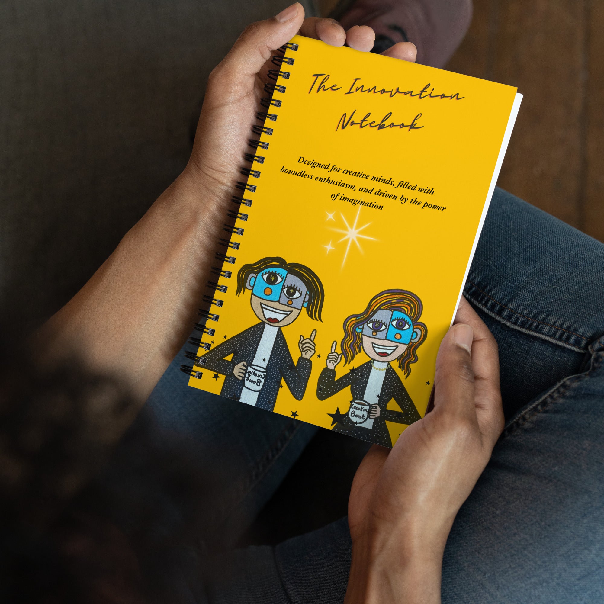 Carnet à spirale Le Créatif – design jaune éclatant – pour booster imagination et innovation – Unica Nota


