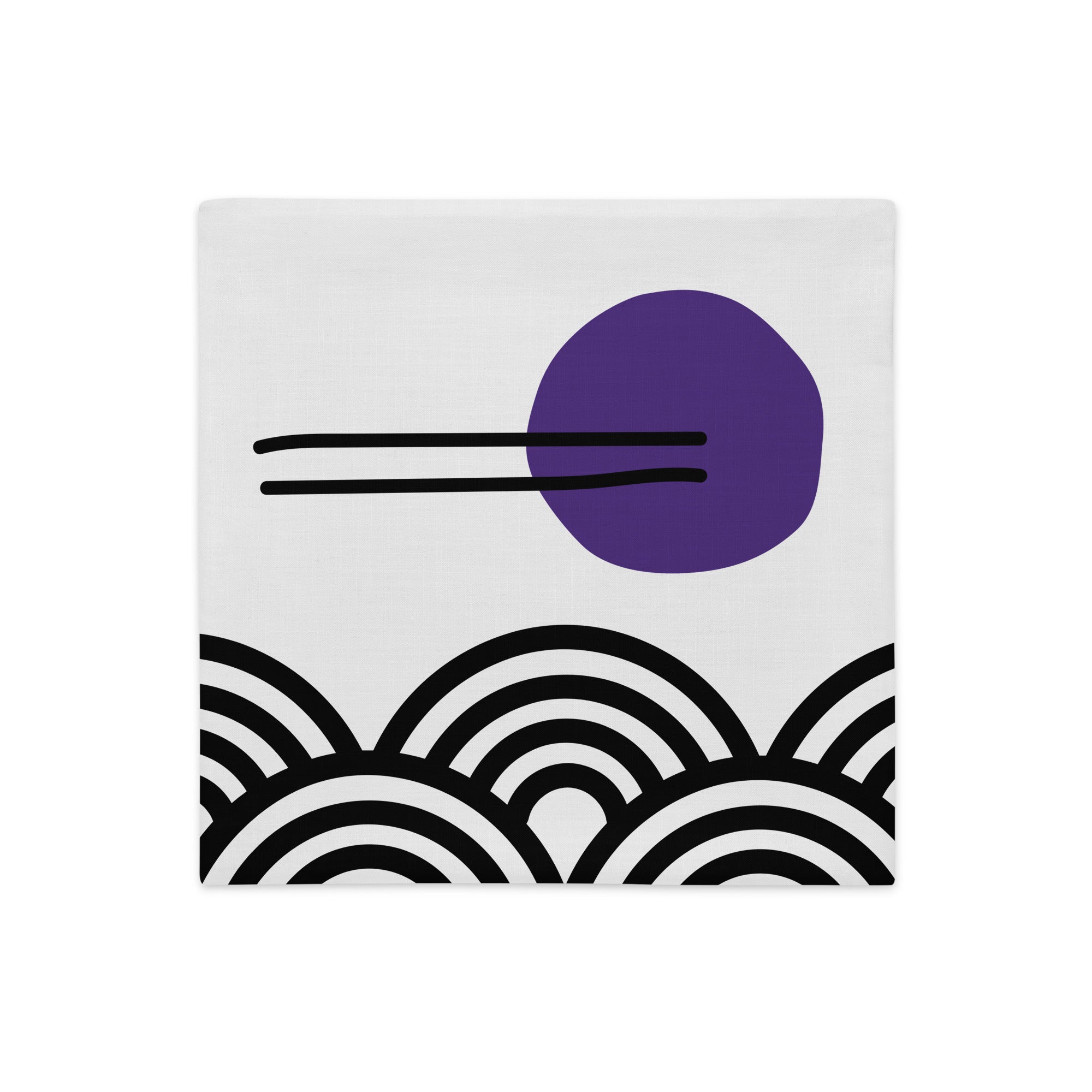 Motifs ethniques noirs et mauves – housse de coussin Boho Beige – Unica Nota

