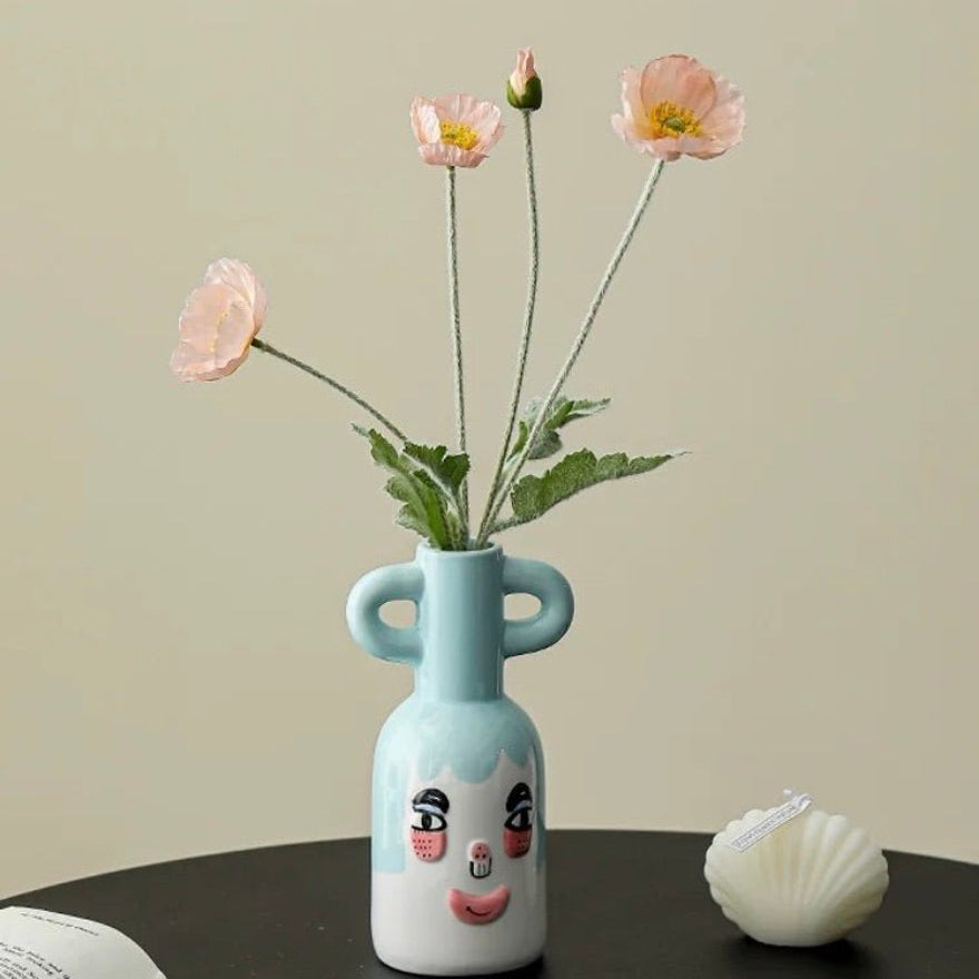Hand-painted Whimsical Quirky Cute Dual-handle Vases-4