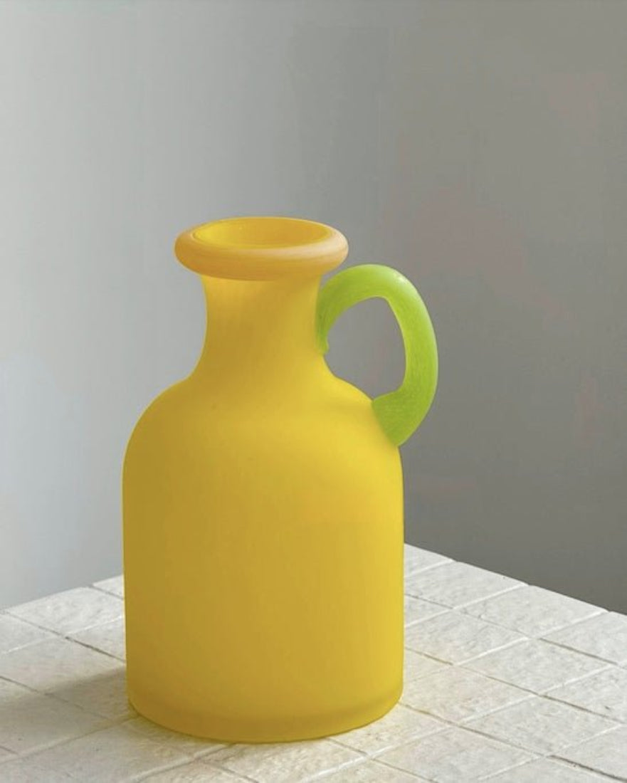 Handblown Bonbon Whimsical Pitcher Vase, Eclectic Table Setting Centrepieces