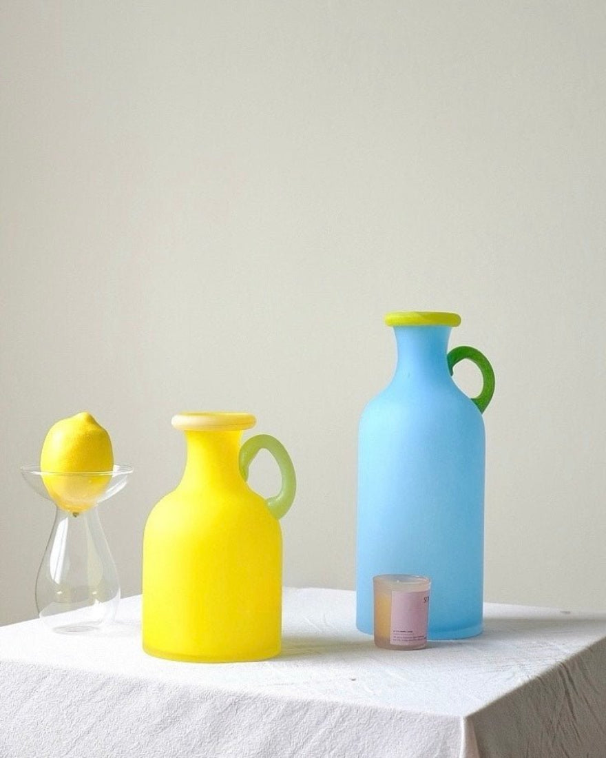 Handblown Bonbon Whimsical Pitcher Vase, Eclectic Table Setting Centrepieces