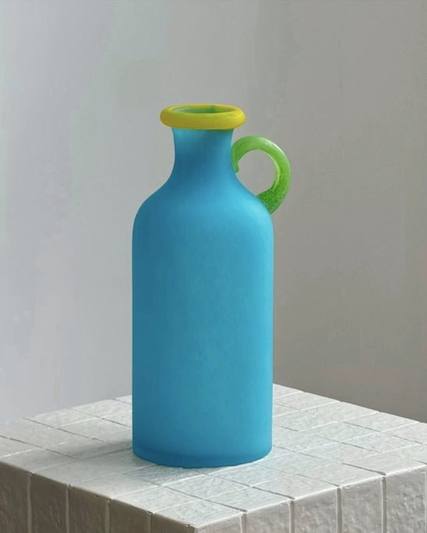 Handblown Bonbon Whimsical Pitcher Vase, Eclectic Table Setting Centrepieces