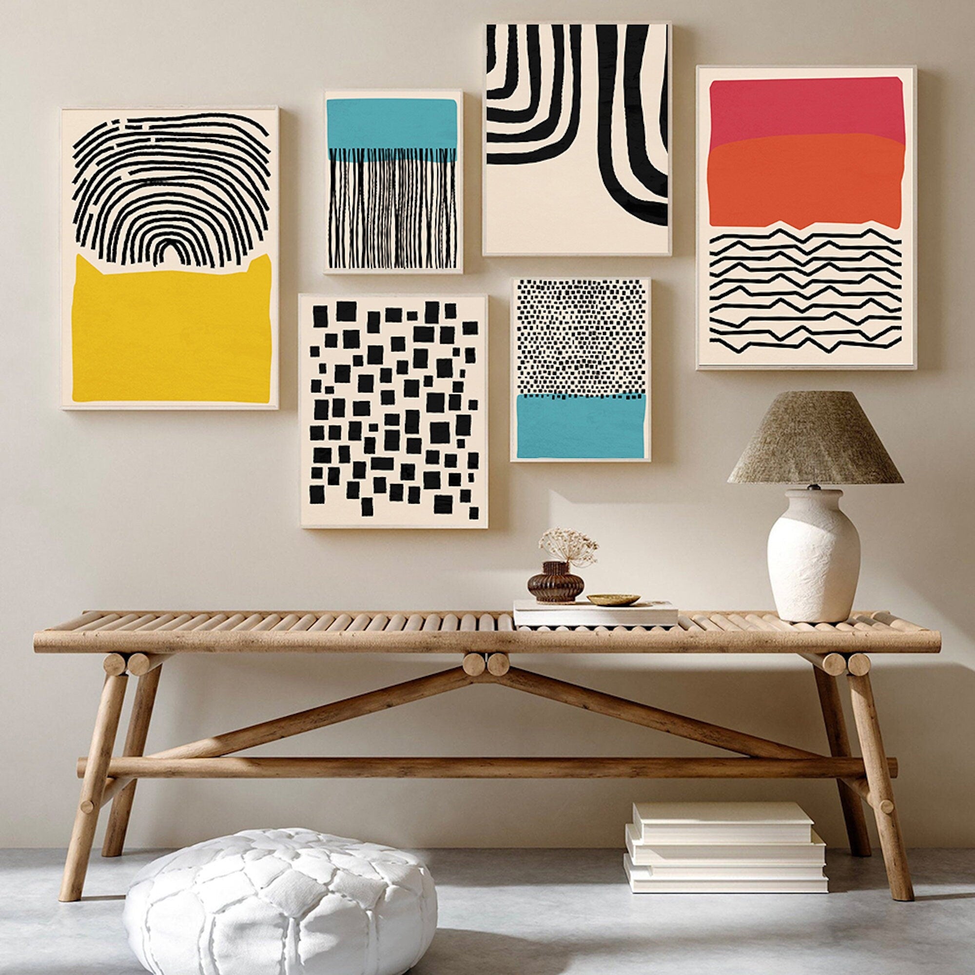 Affiche Abstraite Unica Nota · Poster minimaliste lignes et formes · Décoration murale moderne pour salon ou chambre