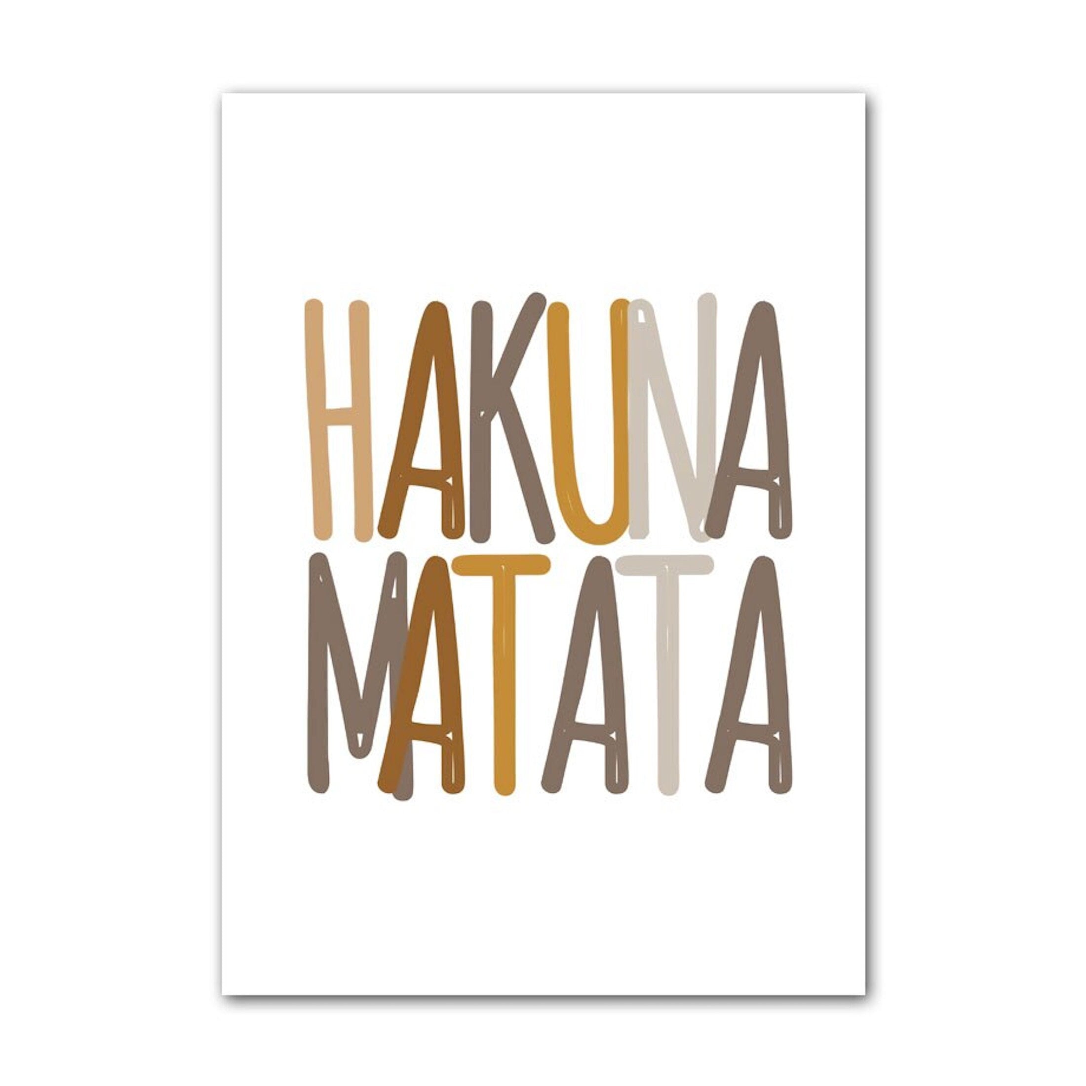 Affiche chambre enfant Unica Nota · Poster "Lions, Tigres et Hakuna Matata" · Décoration murale jungle colorée