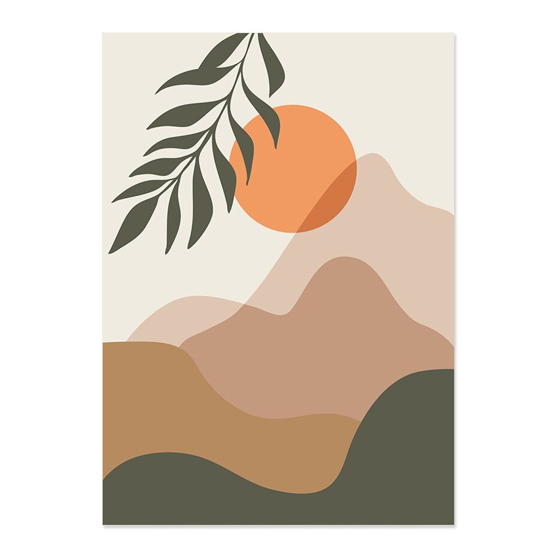 Affiche Plantes Boho Unica Nota · Poster minimaliste lignes modernes · Décoration murale naturelle pour salon, chambre ou bureau