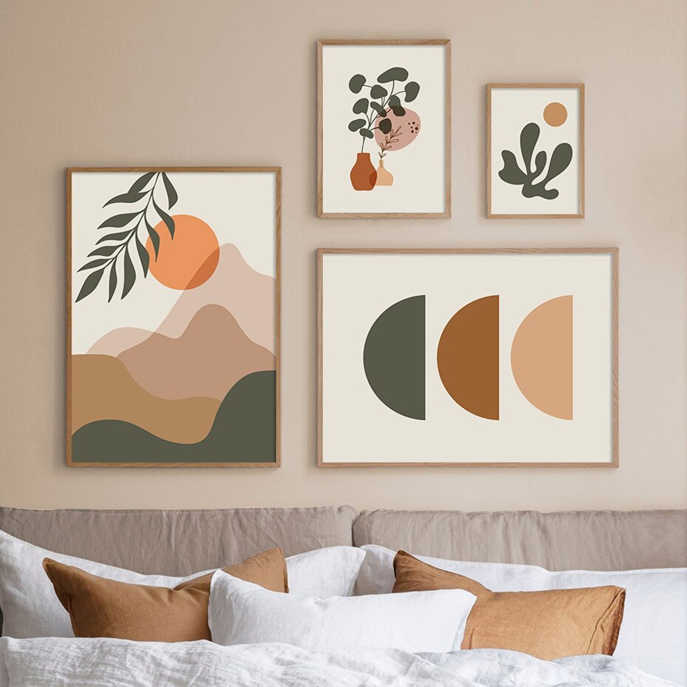 Affiche Plantes Boho Unica Nota · Poster minimaliste lignes modernes · Décoration murale naturelle pour salon, chambre ou bureau