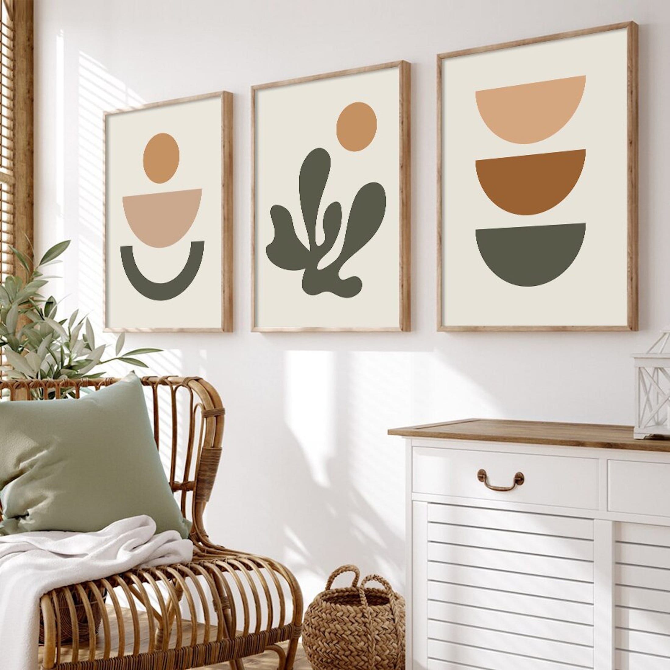 Affiche Plantes Boho Unica Nota · Poster minimaliste lignes modernes · Décoration murale naturelle pour salon, chambre ou bureau