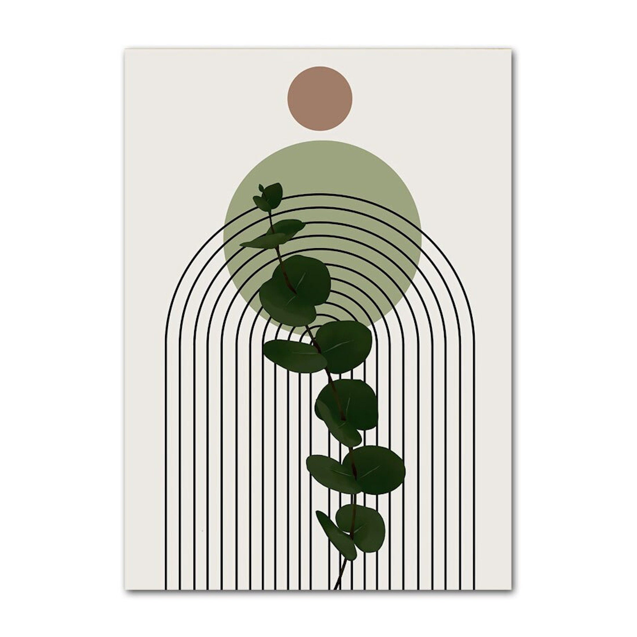 Affiche murale Unica Nota · Poster Plantes & Lignes Géométriques · Décoration naturelle et moderne