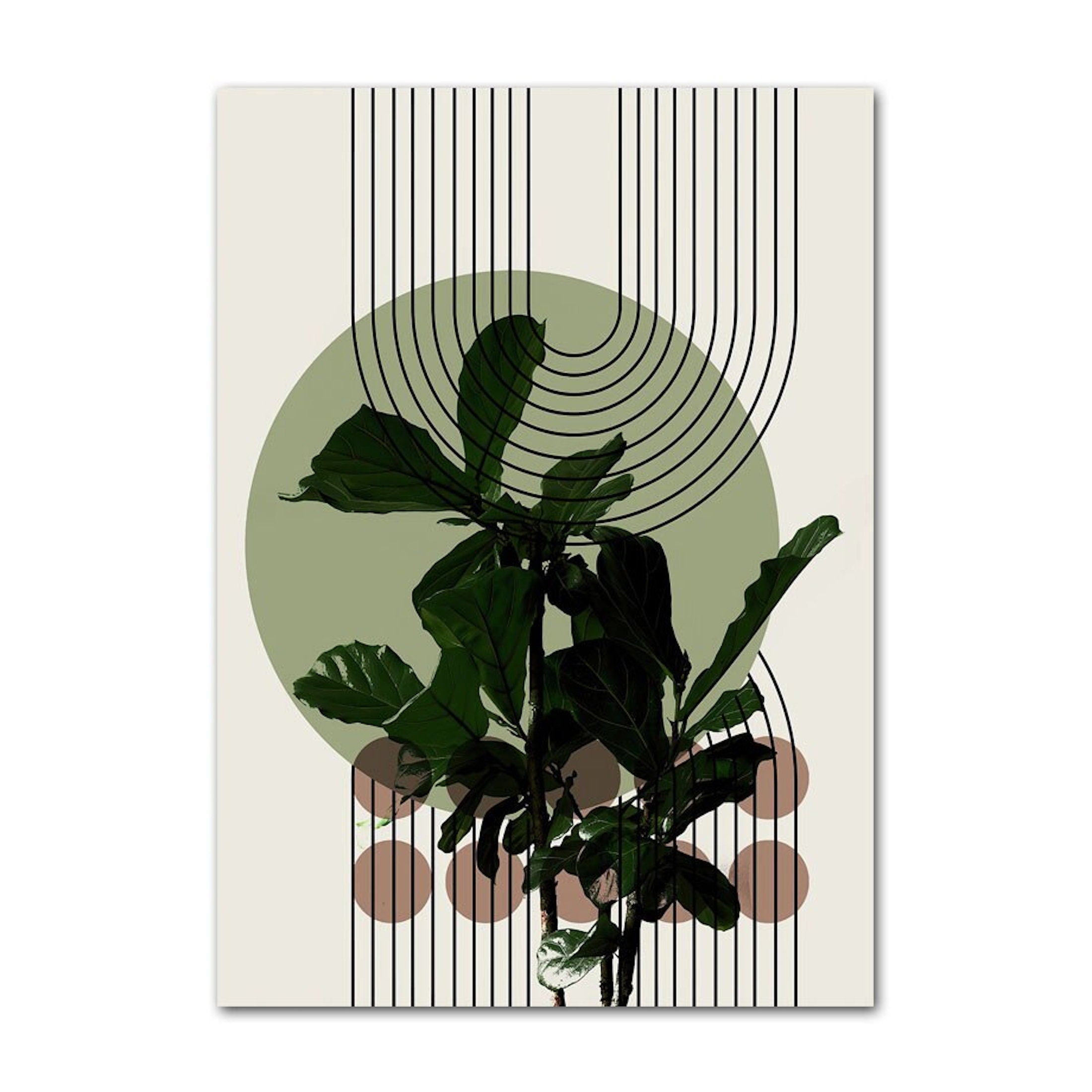 Affiche murale Unica Nota · Poster Plantes & Lignes Géométriques · Décoration naturelle et moderne