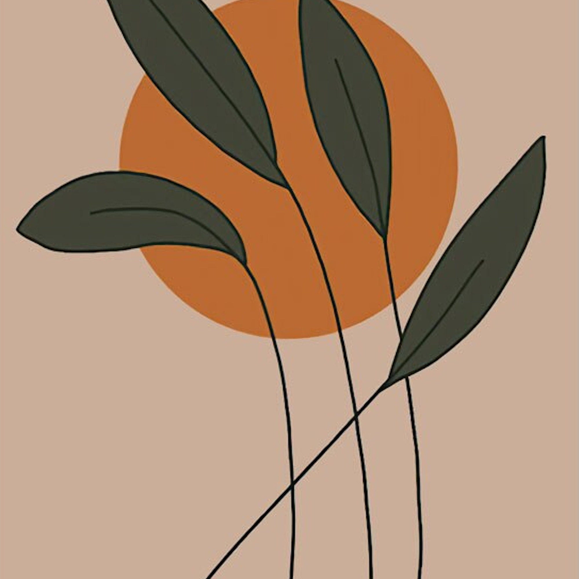 Poster Boho läßige Frau und Monstera Pflanze als Deko Print ohne Rahmen-8