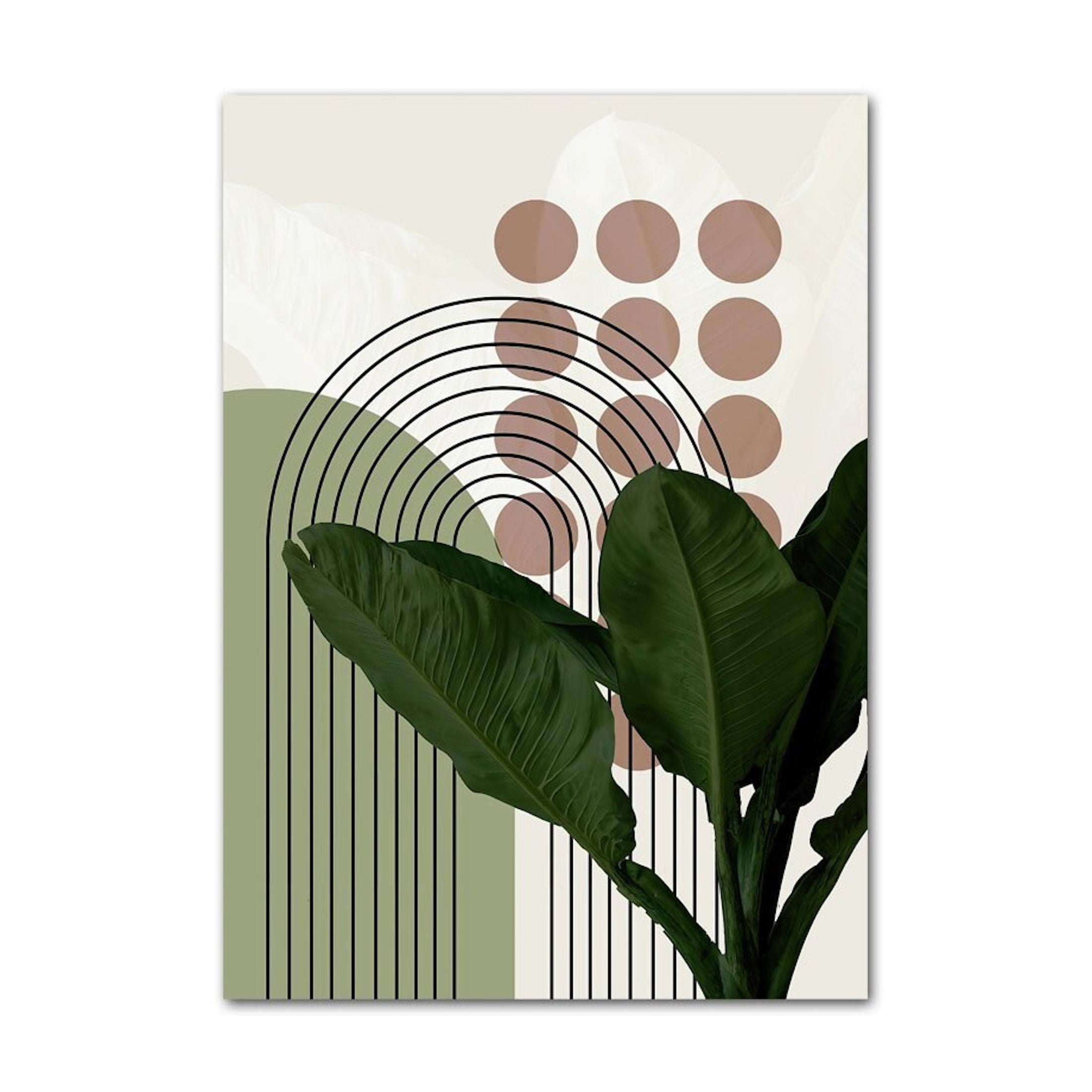 Affiche murale Unica Nota · Poster Plantes & Lignes Géométriques · Décoration naturelle et moderne