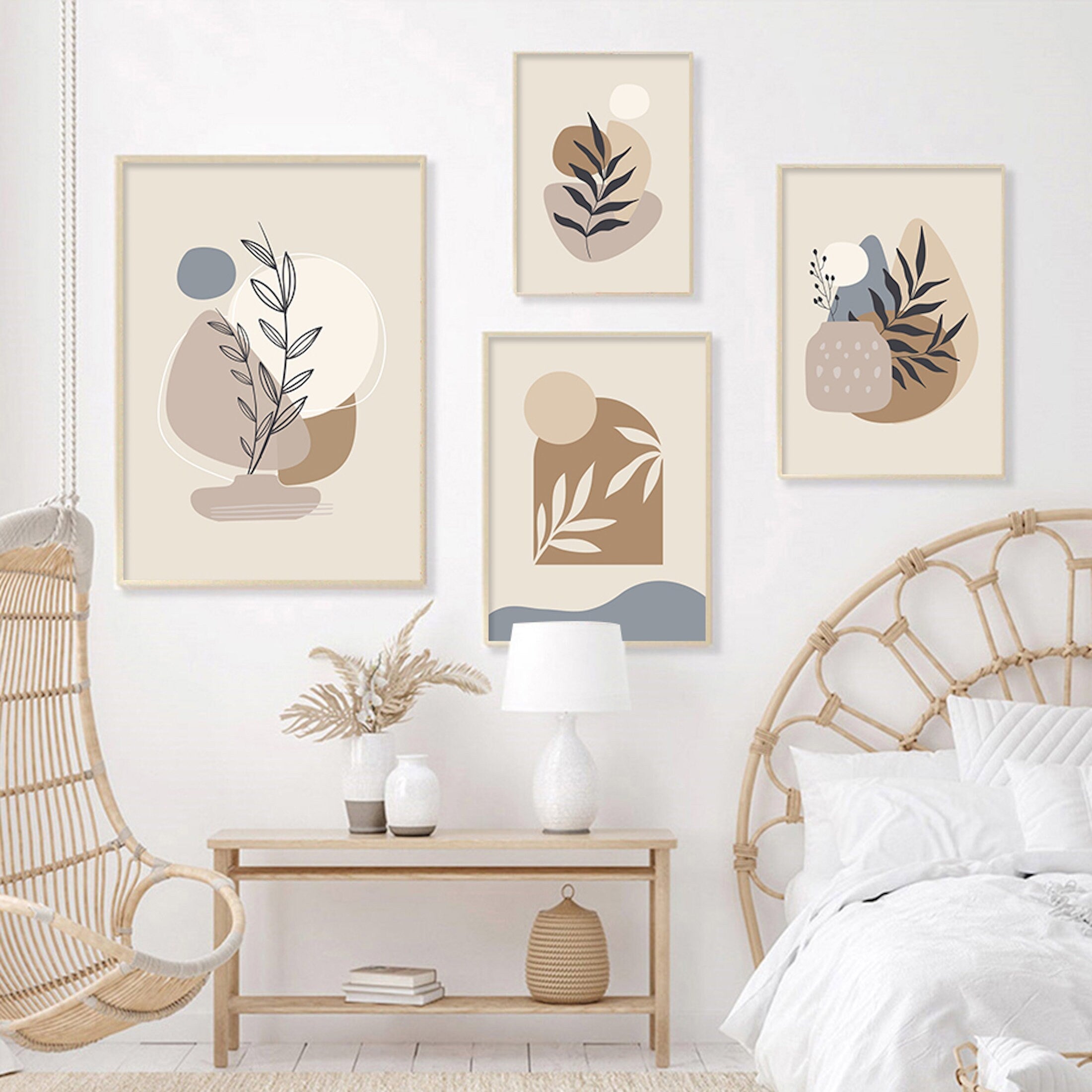 Poster Plantes en Pot – Style Bohème Chic | Impression Décorative Sans Cadre