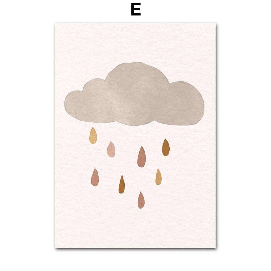 Affiche chambre enfant Unica Nota · Poster Boho Soleil et Voitures · Décoration murale colorée et joyeuse