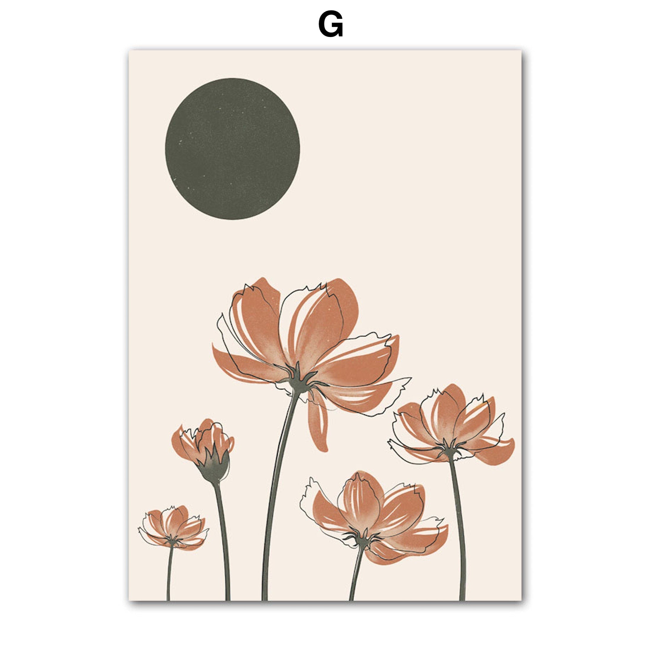 Affiche murale Unica Nota · Poster Boho Abstrait Montagnes & Soleil · Décoration naturelle et moderne pour salon ou chambre