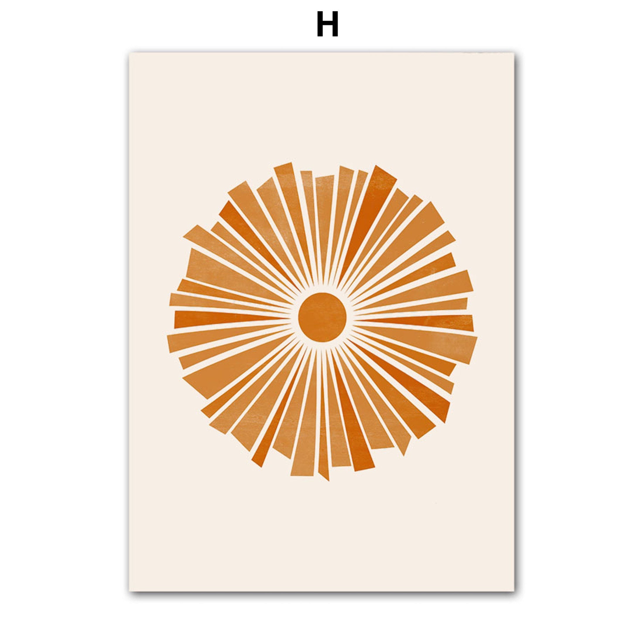 Affiche murale Unica Nota · Poster Boho Abstrait Montagnes & Soleil · Décoration naturelle et moderne pour salon ou chambre