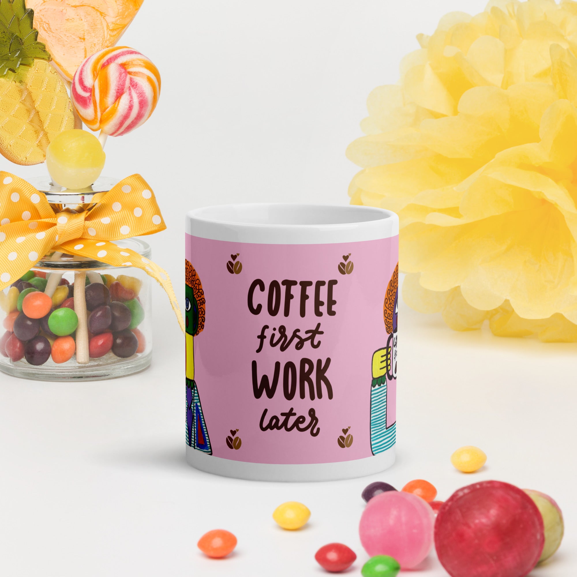 Mug Coffee First – priorité café – design original pour amateurs de caféine – Unica Nota

