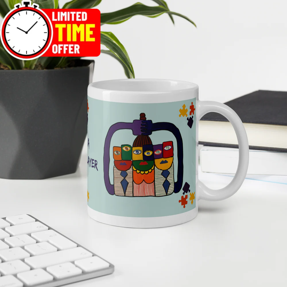 Badged - 🤝 Mug artistique « Team Work » – Unis dans la différence, un hommage à l’esprit d’équipe et à la diversité