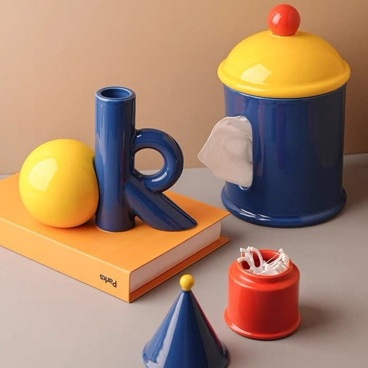 OK Ceramic Bud Vase - Handmade Dopamine Decorative Flower Vase-4