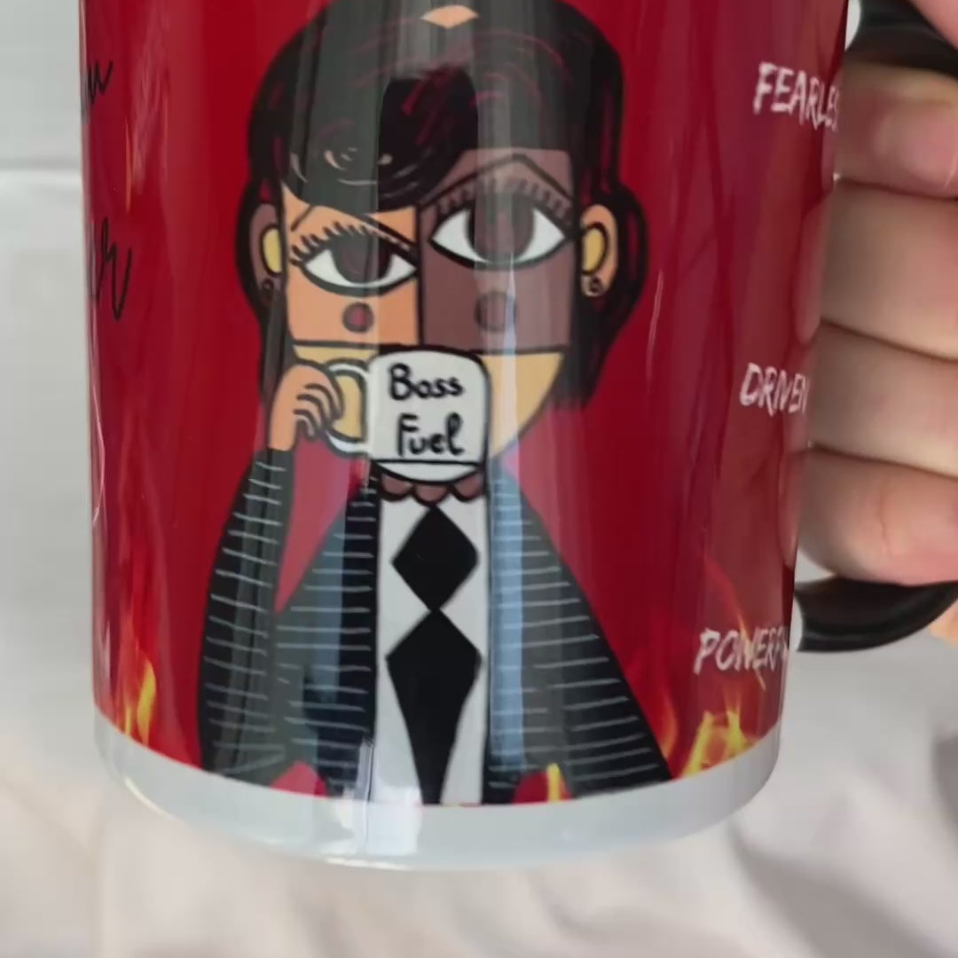 Vidéo du mug L’Ambitieux – I am Power – design rouge puissant pour leader ou entrepreneur – Unica Nota

