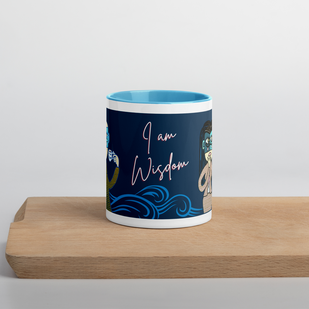 🧠 Mug bleu « L’Analytique » – I am Wisdom | Cadeau inspirant pour collègues, télétravail et esprits logiques