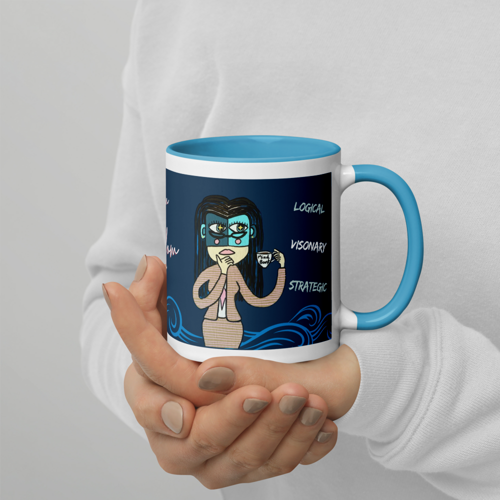 🧠 Mug bleu « L’Analytique » – I am Wisdom | Cadeau inspirant pour collègues, télétravail et esprits logiques