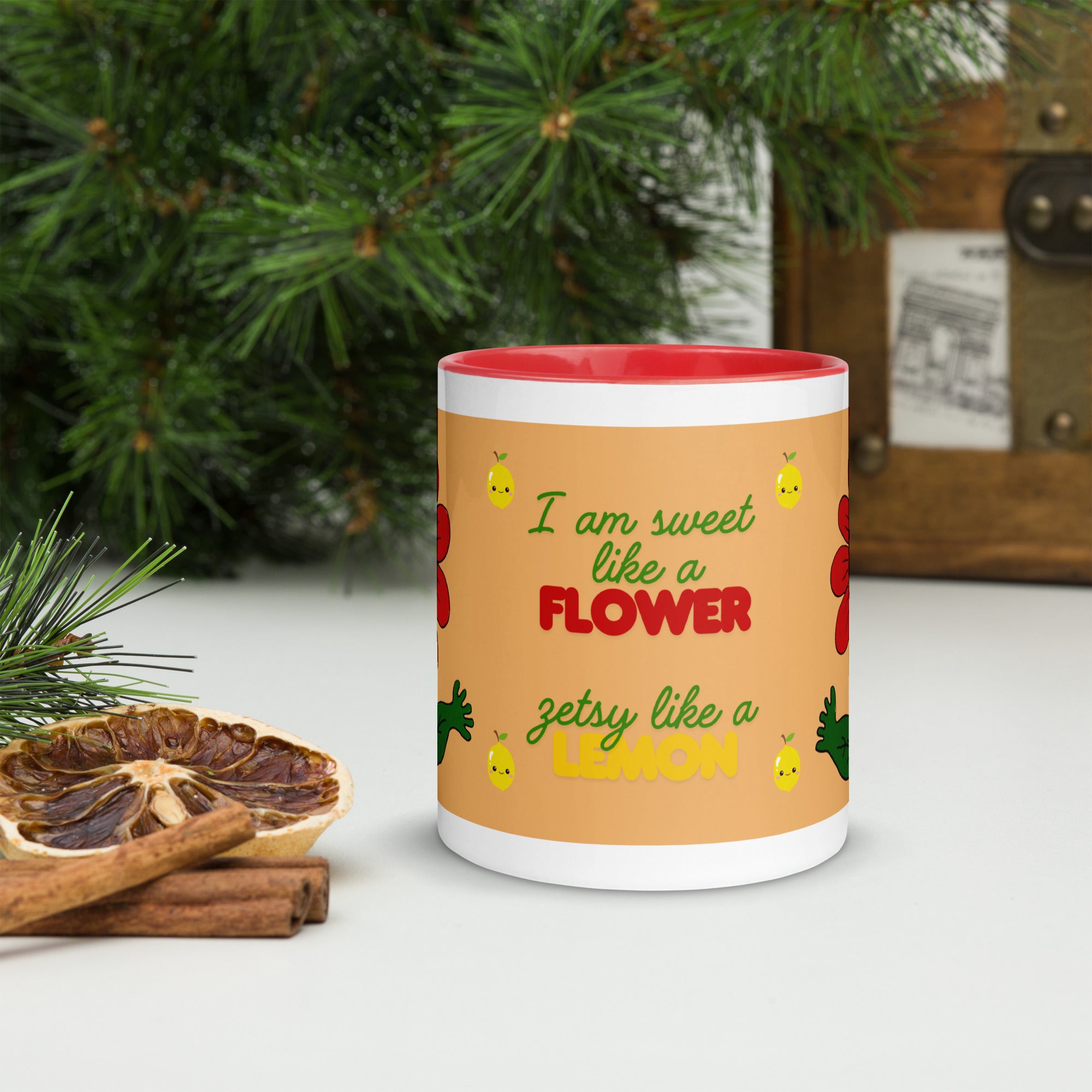 Mug Sweet Zesty – design artistique citron et fleur – tasse fraîche et colorée – Unica Nota

