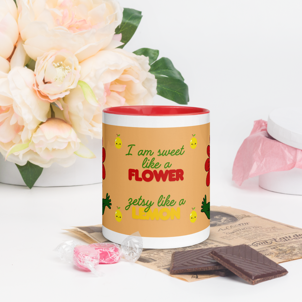 🍋 Mug « Sweet Zesty » – Tasse artistique au design citron & fleur pour démarrer la journée avec fraîcheur et énergie