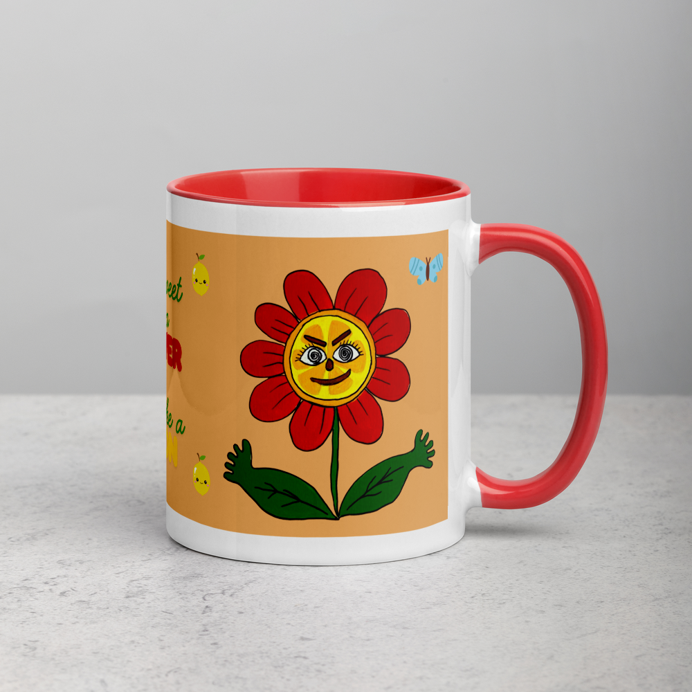 🍋 Mug « Sweet Zesty » – Tasse artistique au design citron & fleur pour démarrer la journée avec fraîcheur et énergie