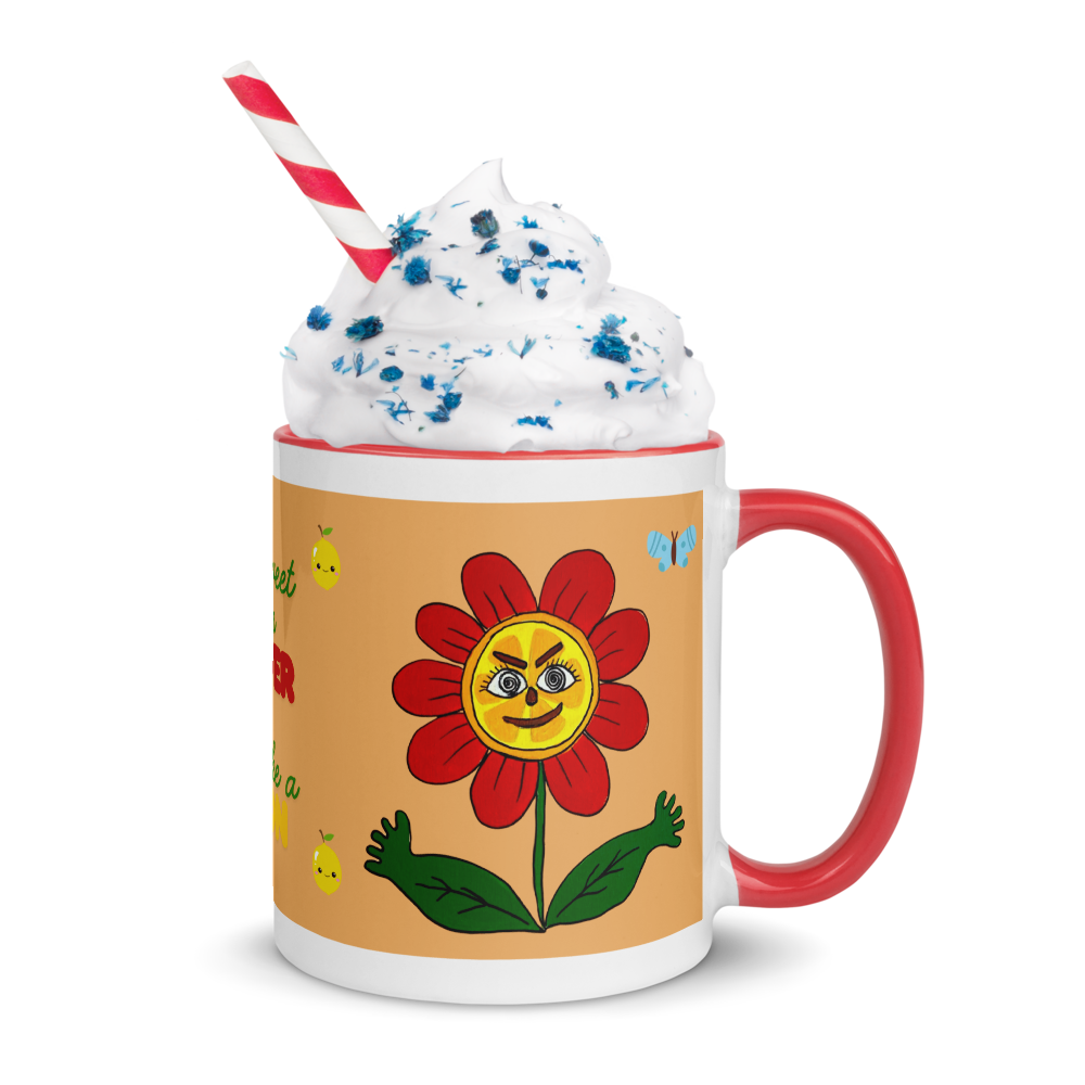 🍋 Mug « Sweet Zesty » – Tasse artistique au design citron & fleur pour démarrer la journée avec fraîcheur et énergie