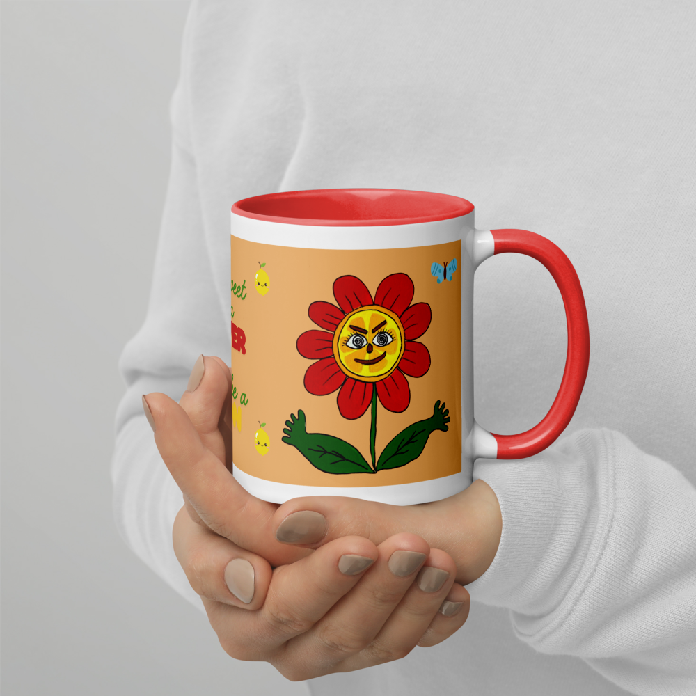 🍋 Mug « Sweet Zesty » – Tasse artistique au design citron & fleur pour démarrer la journée avec fraîcheur et énergie